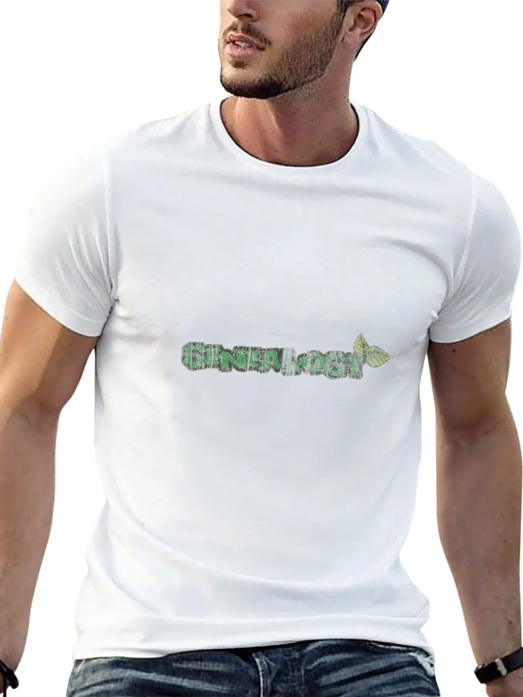Genealogy T-Shirt - Green Leaf Design product image 4