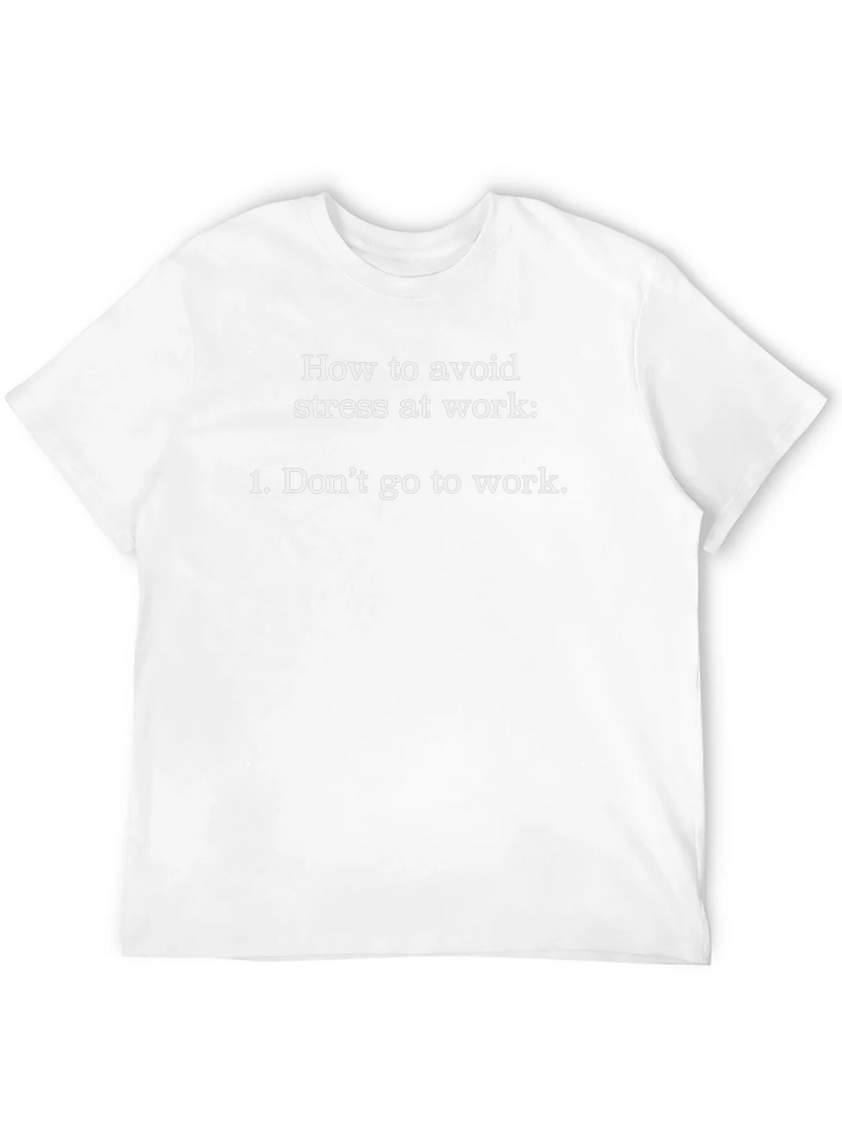 Humorous Avoid Stress Graphic Tee - Black Cotton T-Shirt product image 3
