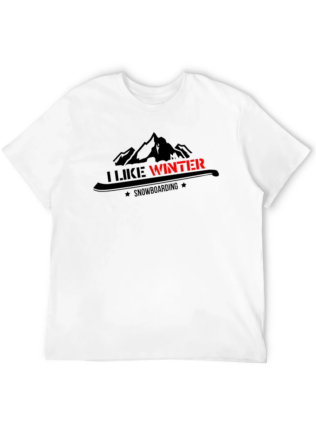 I Like Winter Snowboarding Graphic Black Tee product image 3