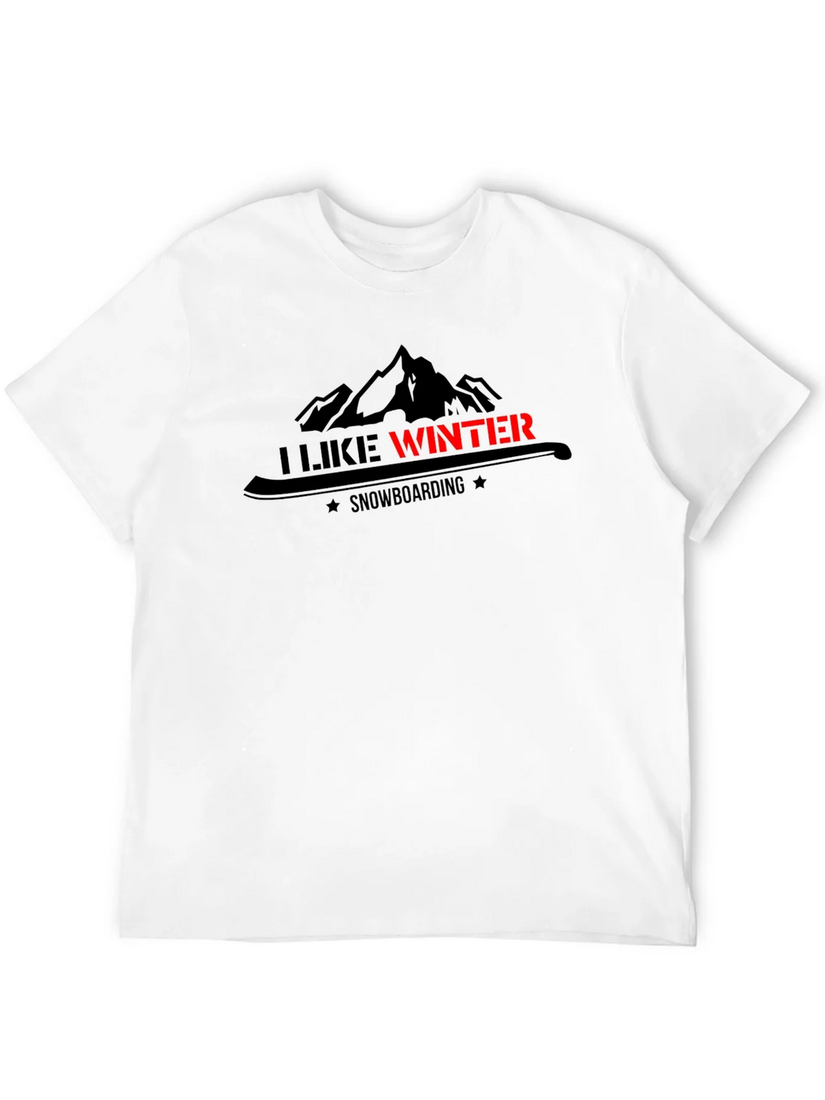 I Like Winter Snowboarding Graphic Black Tee product image 3
