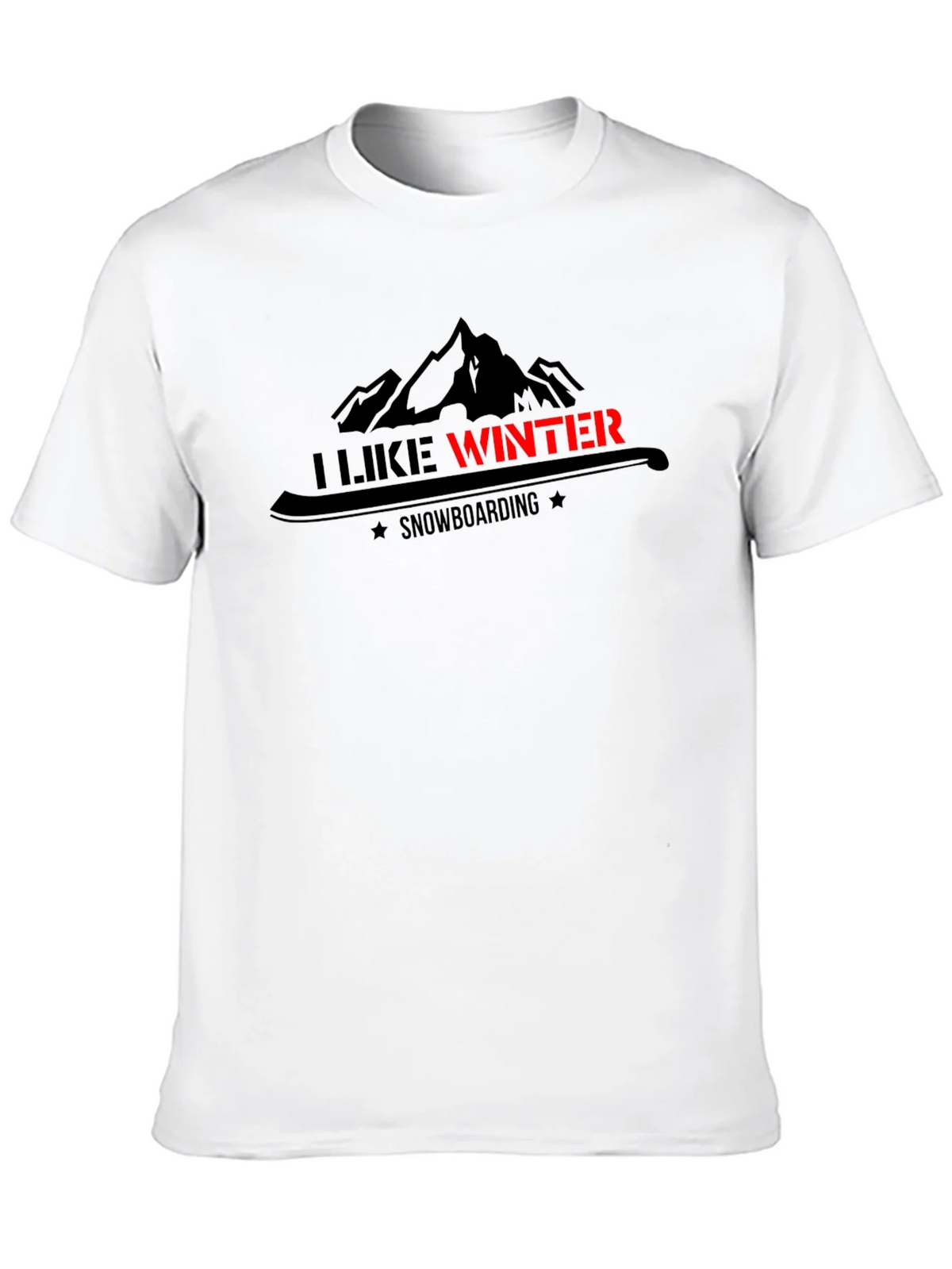 I Like Winter Snowboarding Graphic Black Tee product image 12