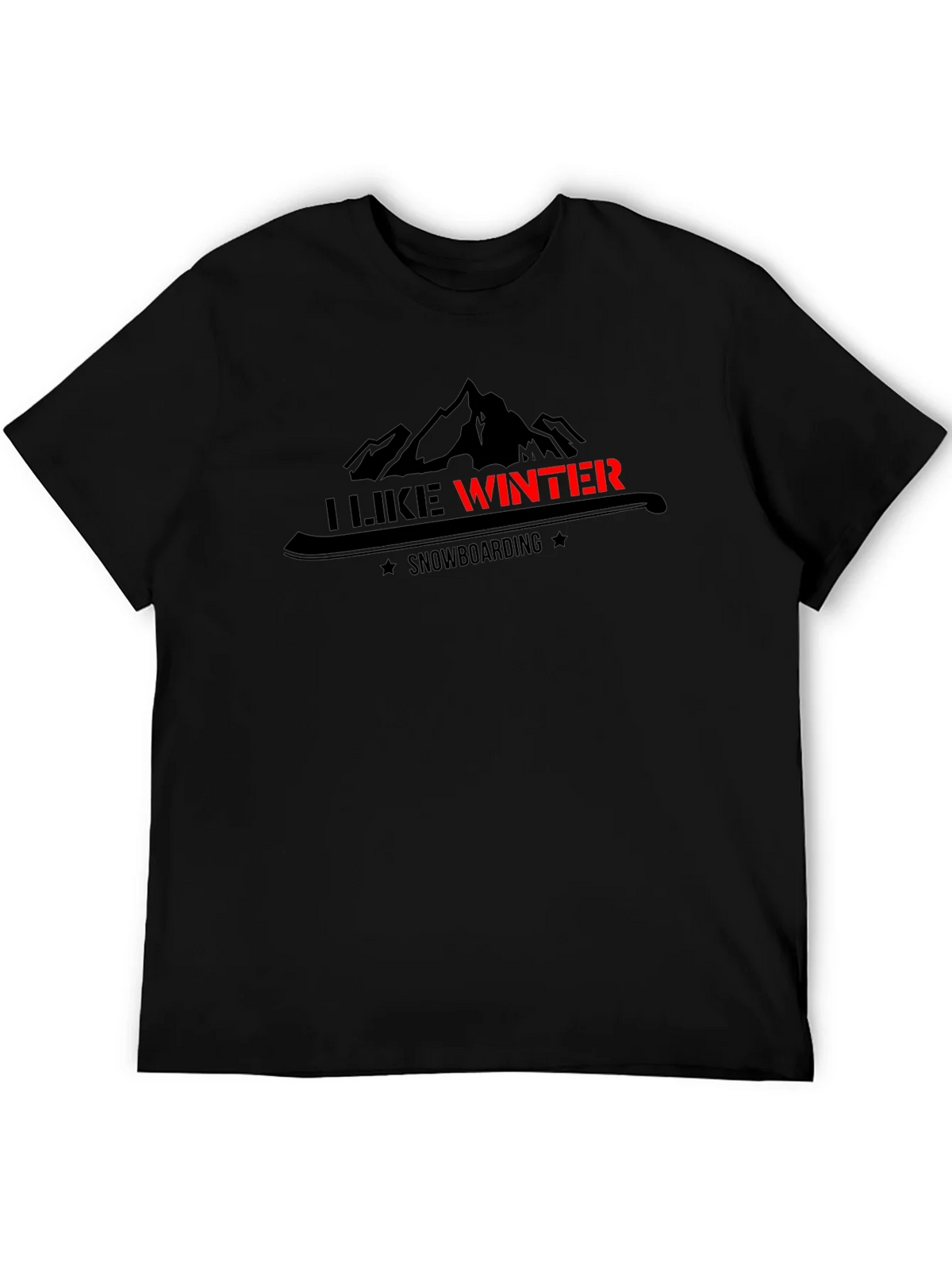I Like Winter Snowboarding Graphic Black Tee product image 8