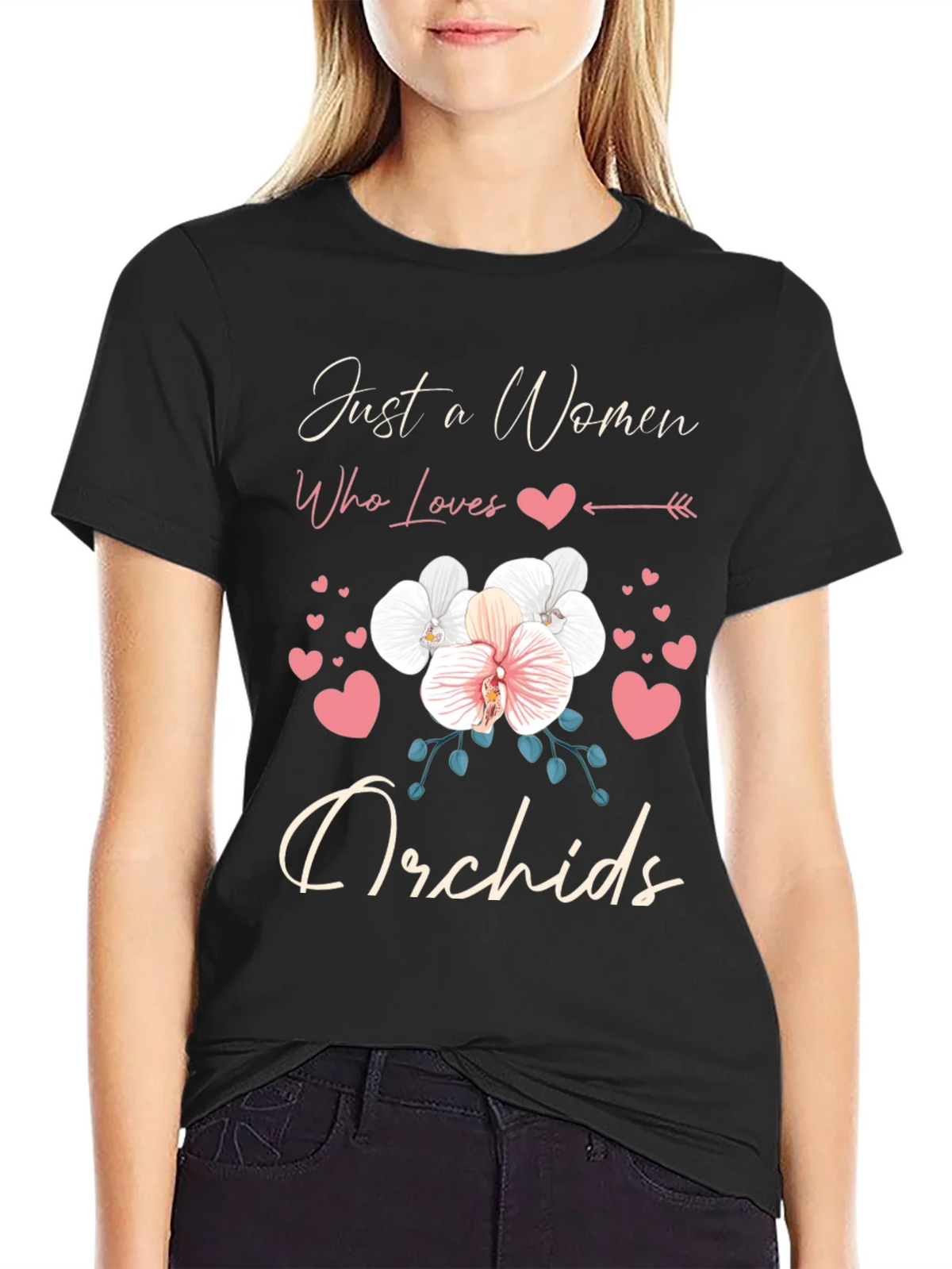 Just a Woman Who Loves Orchids T-Shirt product image 5