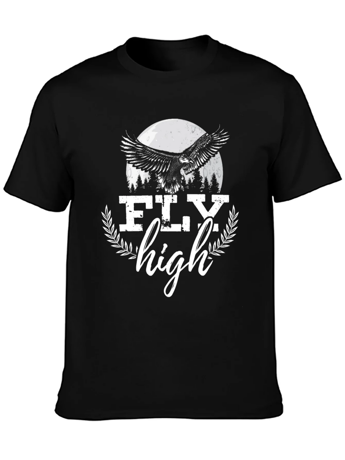 Fly High Eagle Graphic Tee - Black Cotton Blend product image 6