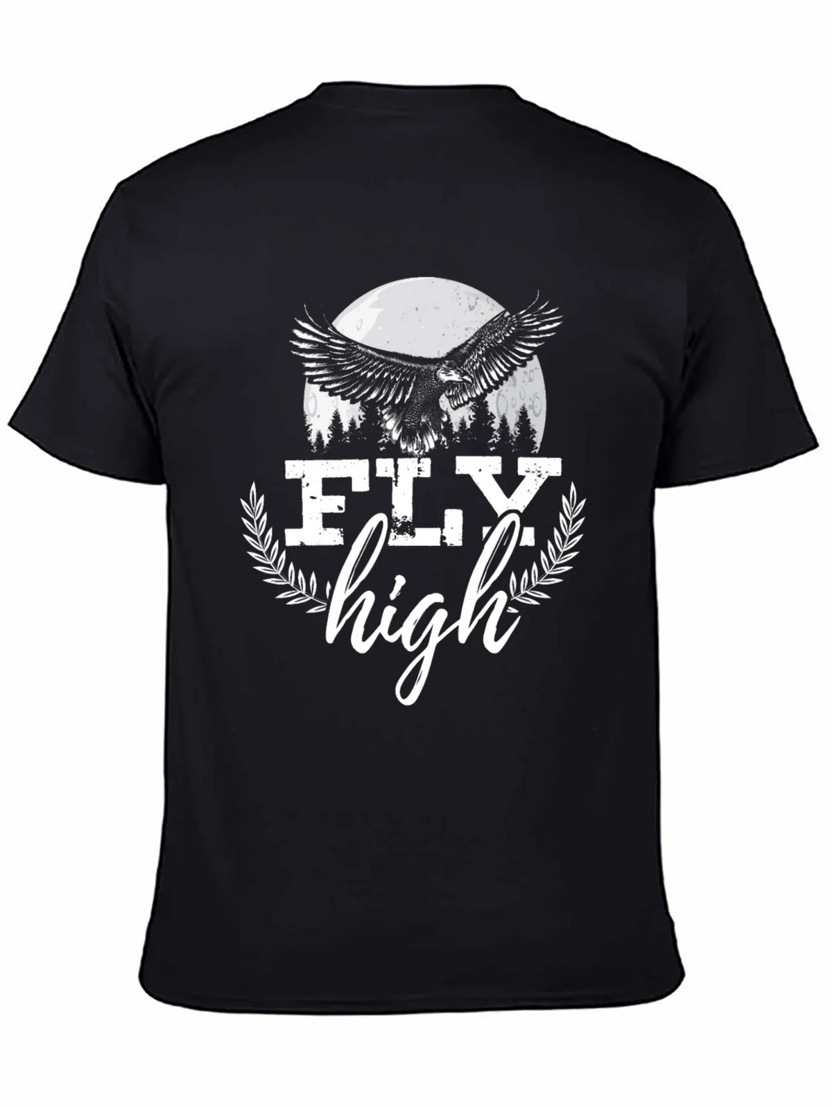 Fly High Eagle Graphic Tee - Black Cotton Blend product image 7