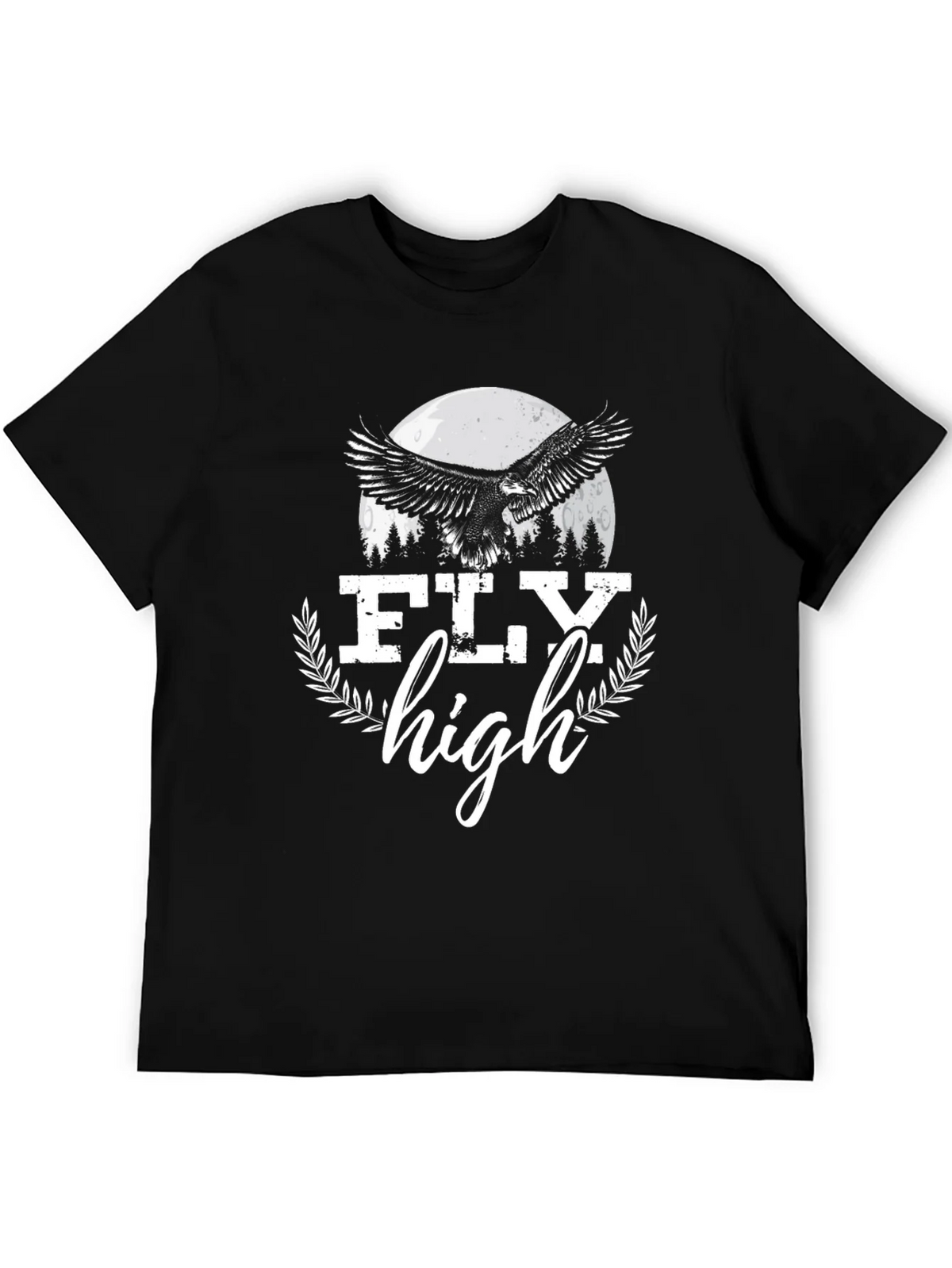 Fly High Eagle Graphic Tee - Black Cotton Blend product image 8
