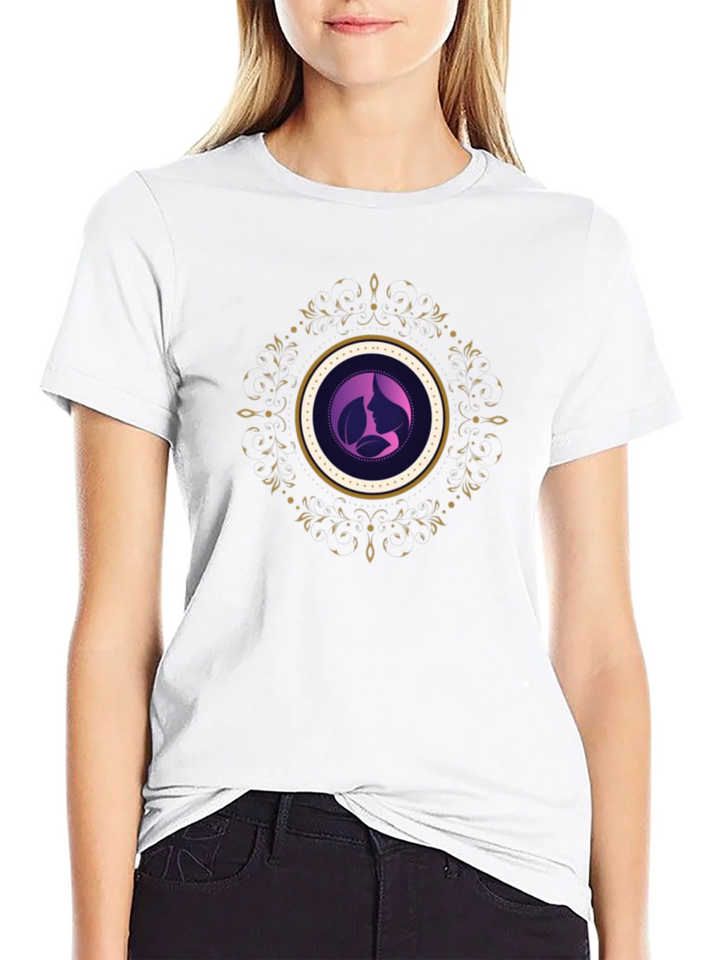 Elegant Silhouette Graphic Tee - Black product image 11