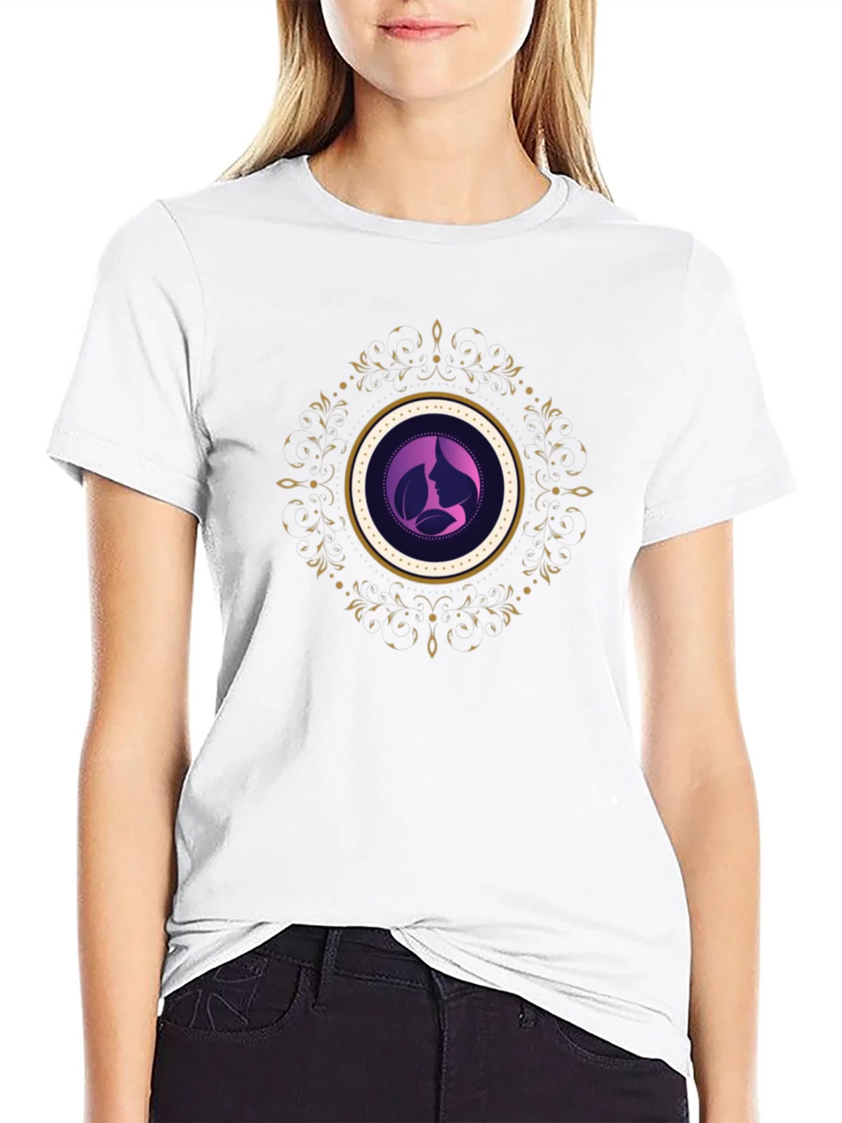 Elegant Silhouette Graphic Tee - Black product image 11