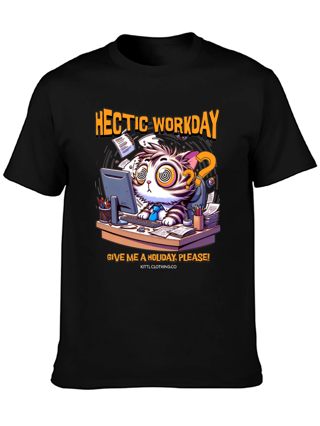Hectic Workday Cat Graphic T-Shirt product image 6