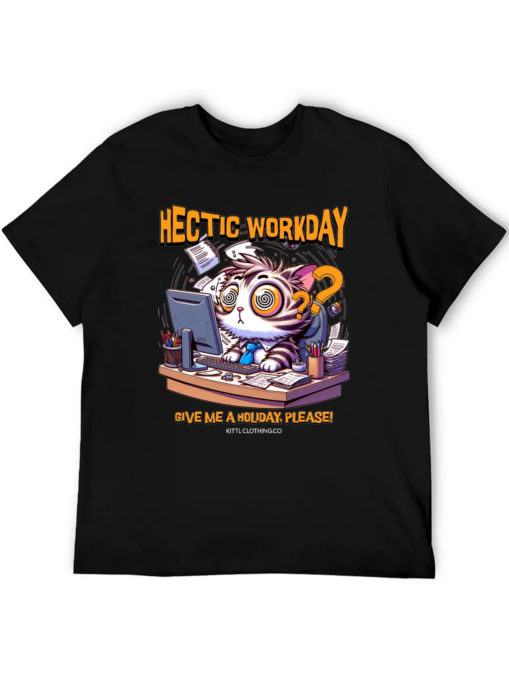 Hectic Workday Cat Graphic T-Shirt product image 8