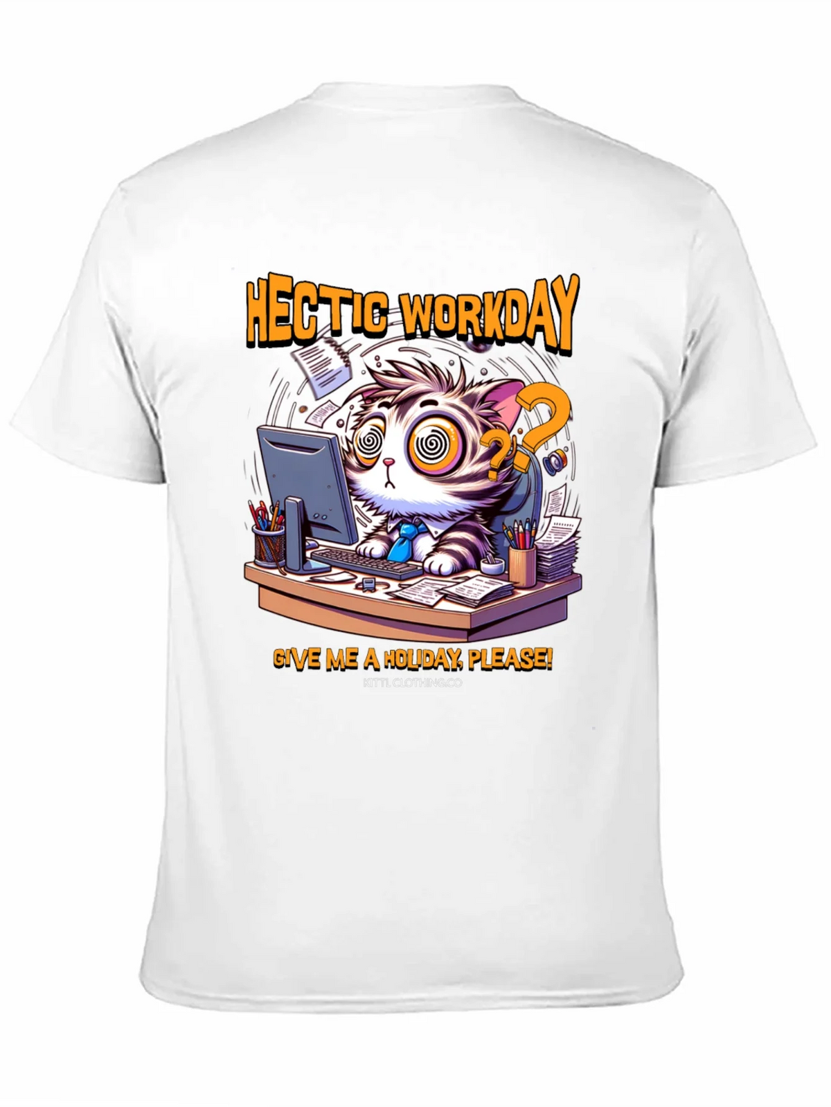 Hectic Workday Cat Graphic T-Shirt product image 2