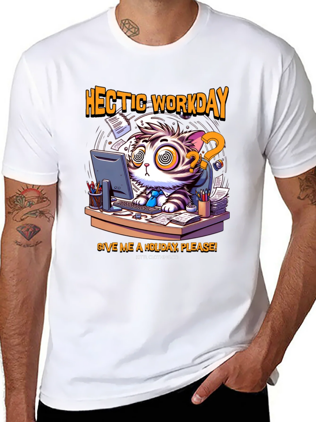 Hectic Workday Cat Graphic T-Shirt product image 10