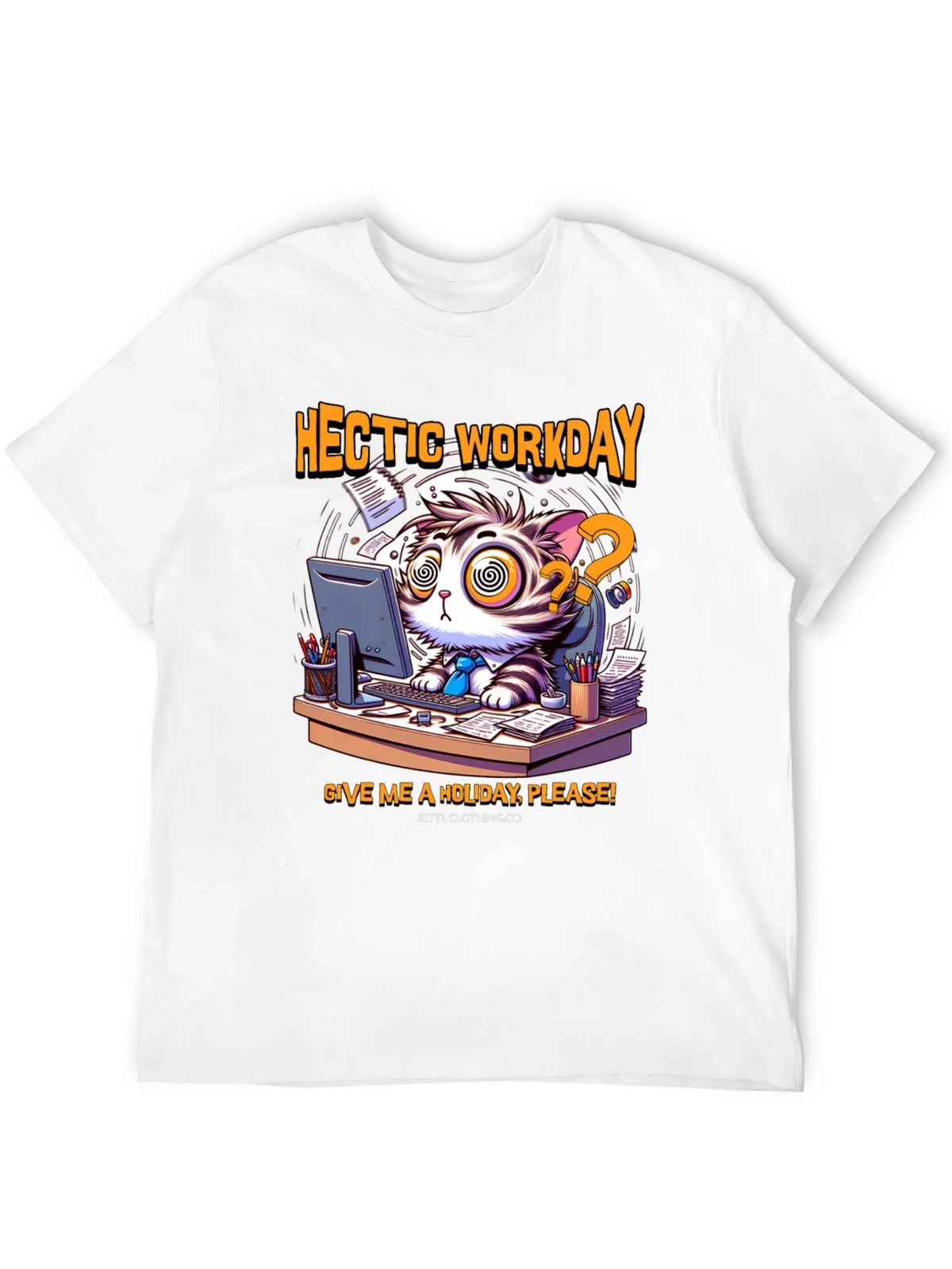 Hectic Workday Cat Graphic T-Shirt product image 3