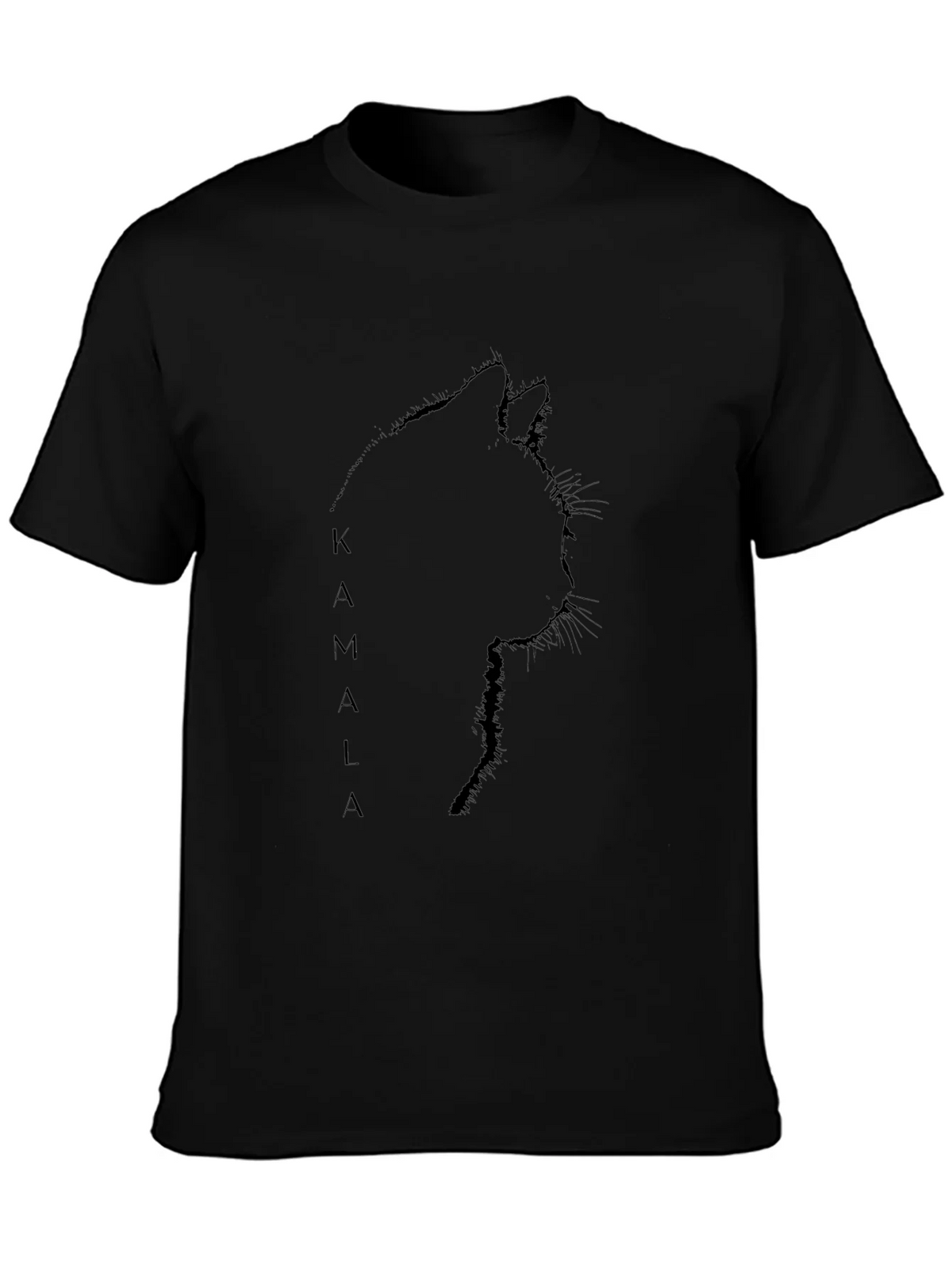 Kamala Cat Silhouette Black T-Shirt product image 6