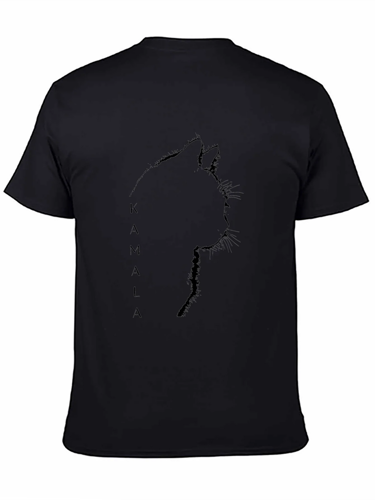 Kamala Cat Silhouette Black T-Shirt product image 7