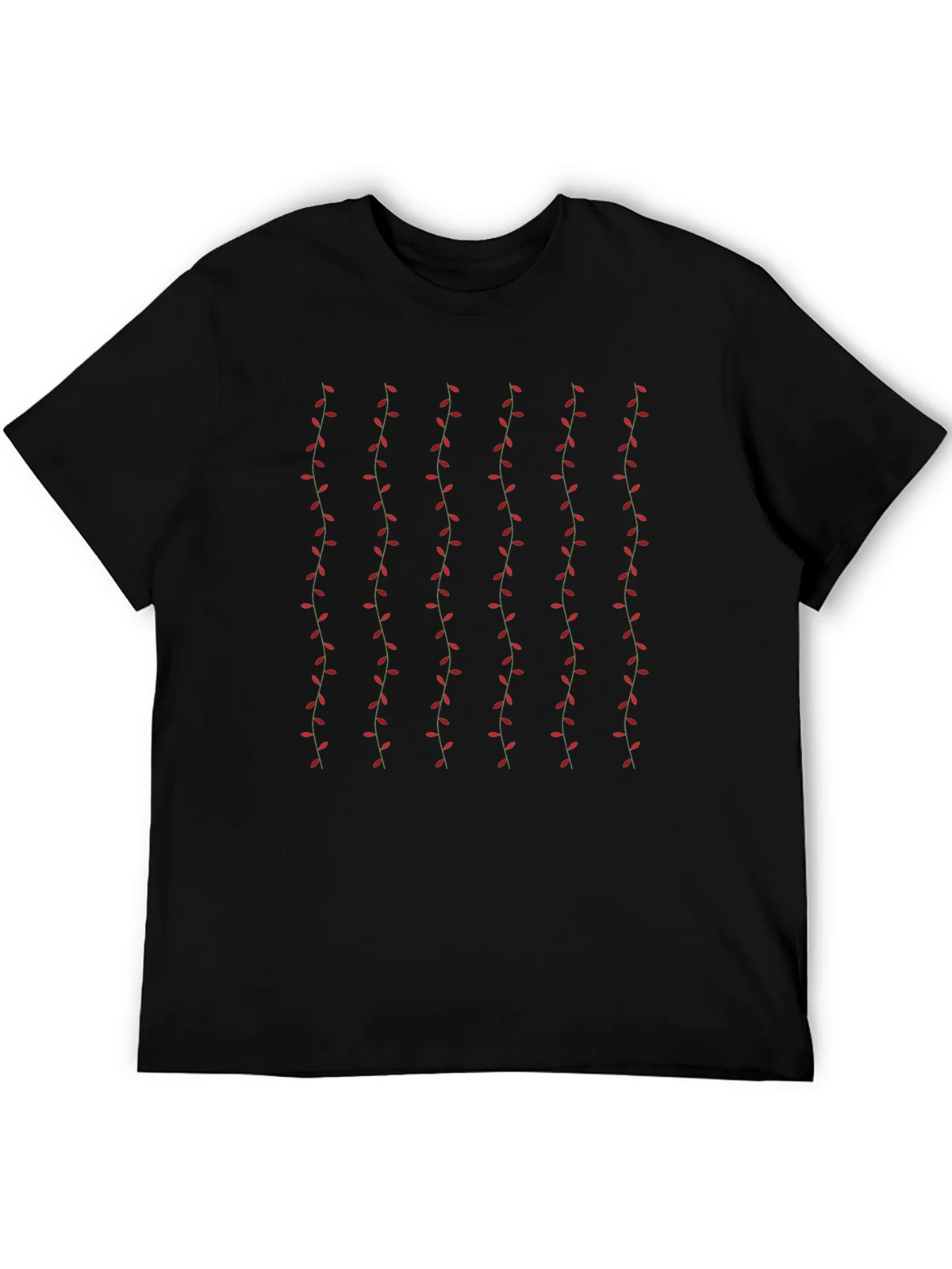 Stylish Black T-Shirt with Vine Pattern product image 8