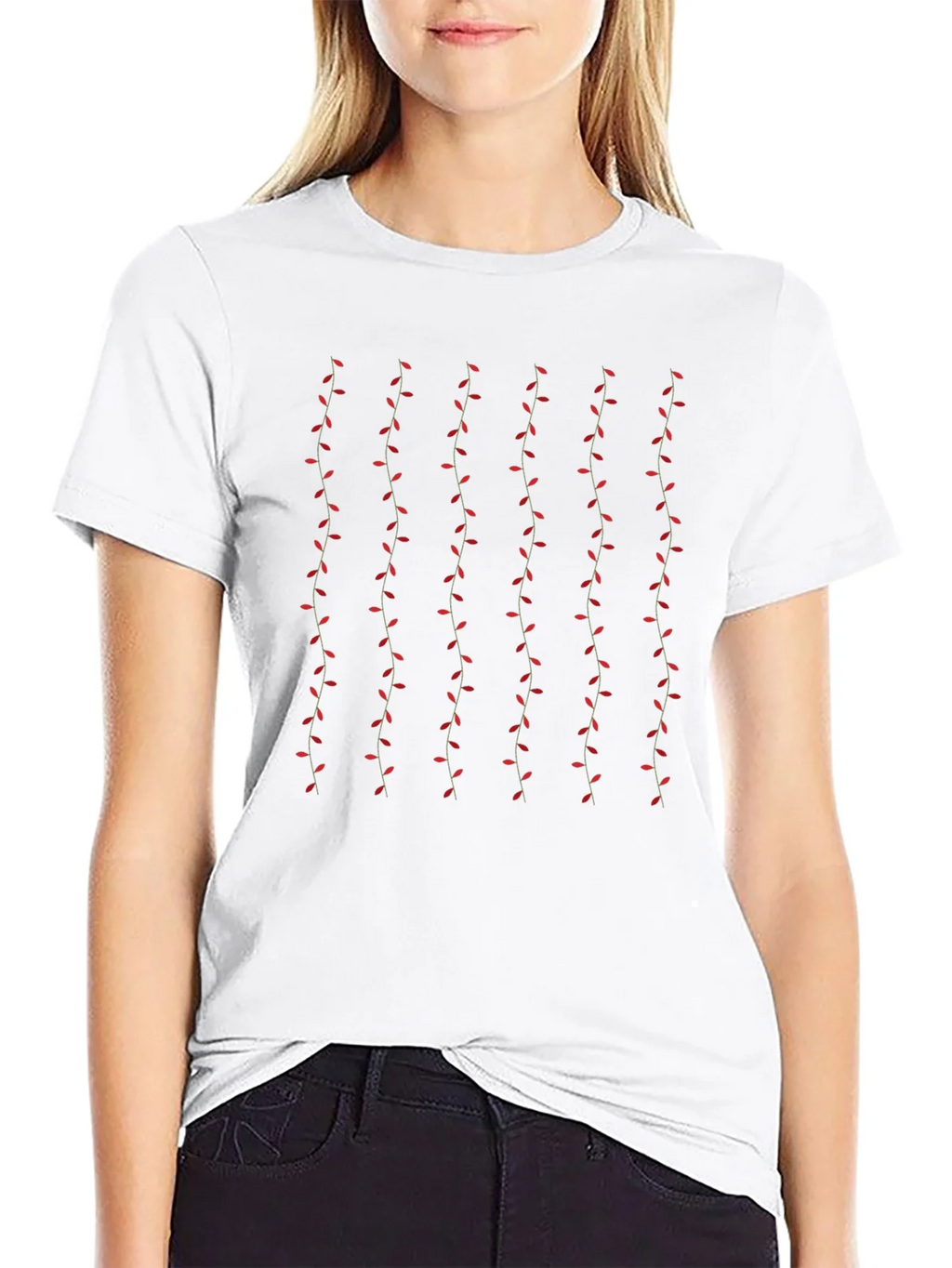 Stylish Black T-Shirt with Vine Pattern product image 11