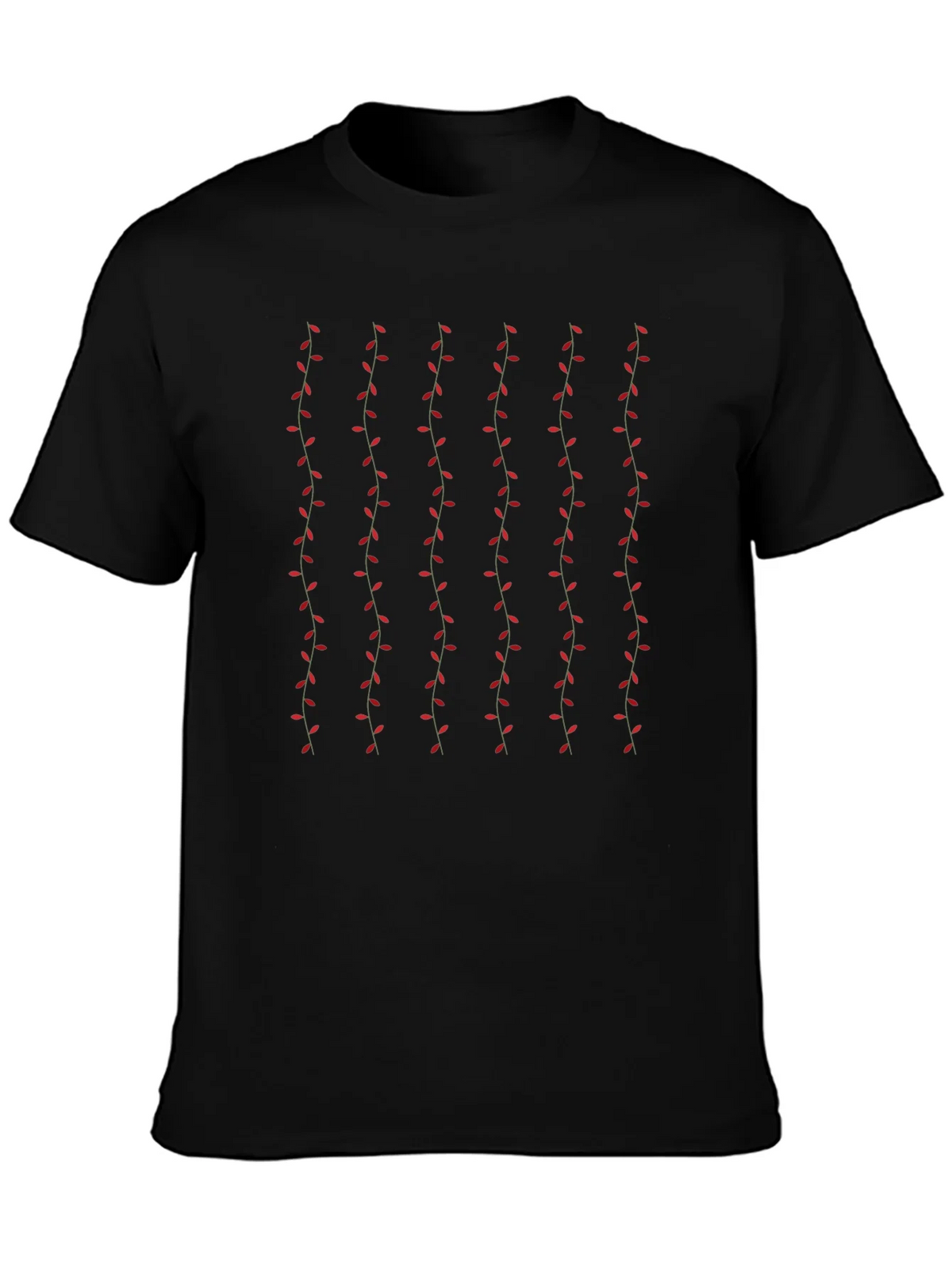 Stylish Black T-Shirt with Vine Pattern product image 6