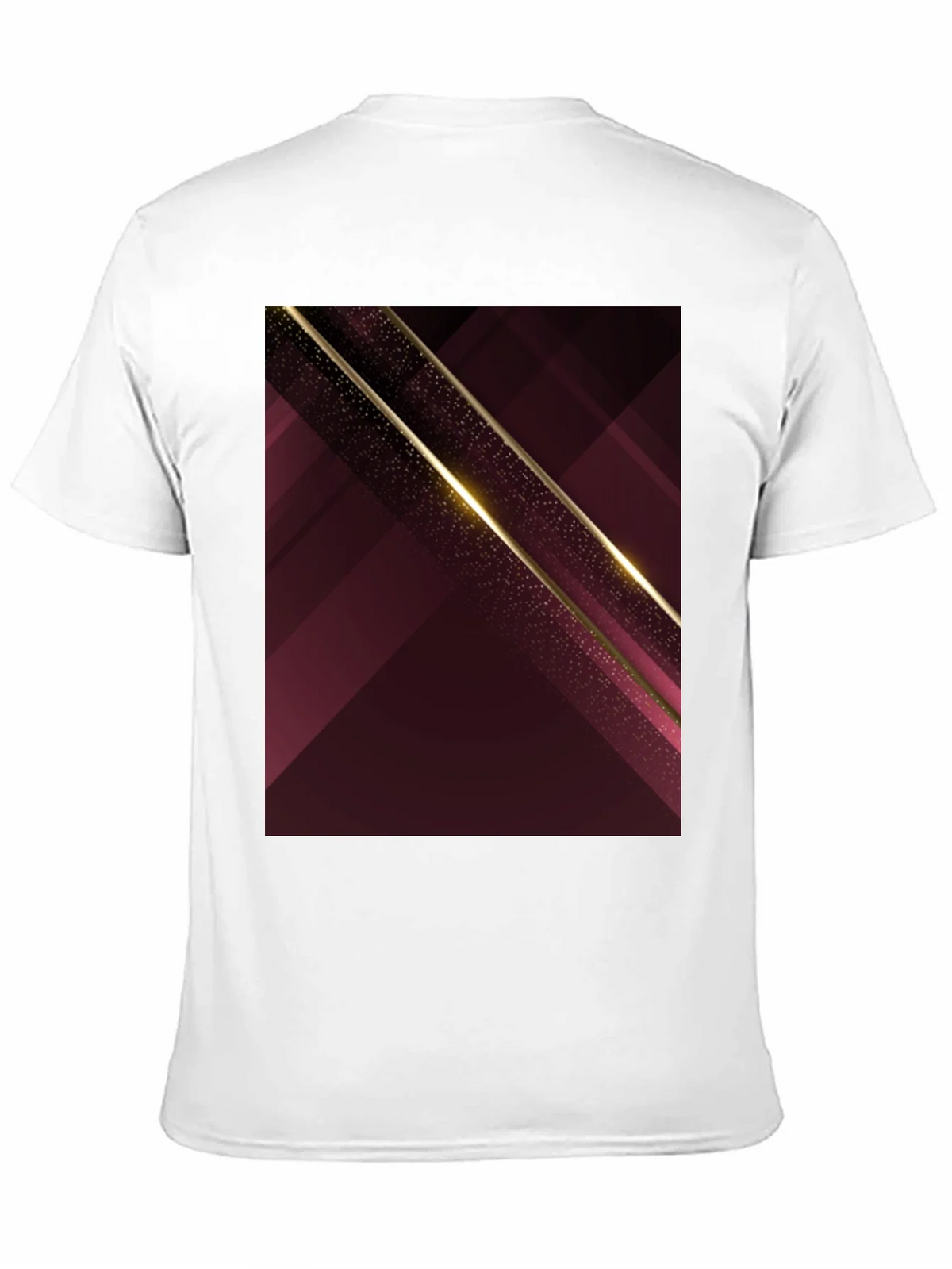 Abstract Geometric Maroon & Gold Mens T-Shirt product image 2