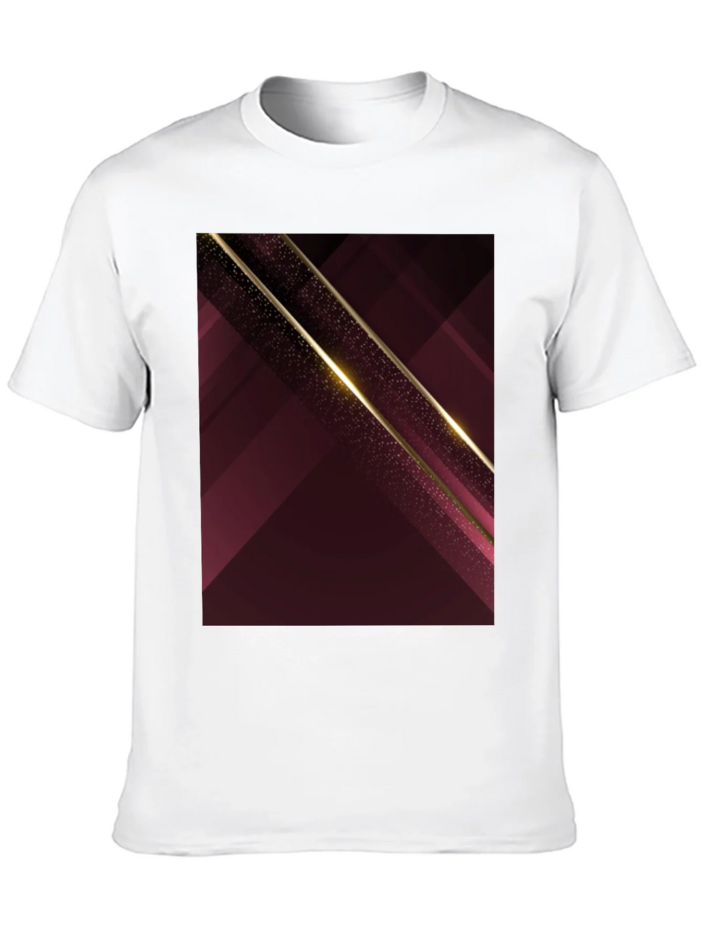 Abstract Geometric Maroon & Gold Mens T-Shirt product image 12
