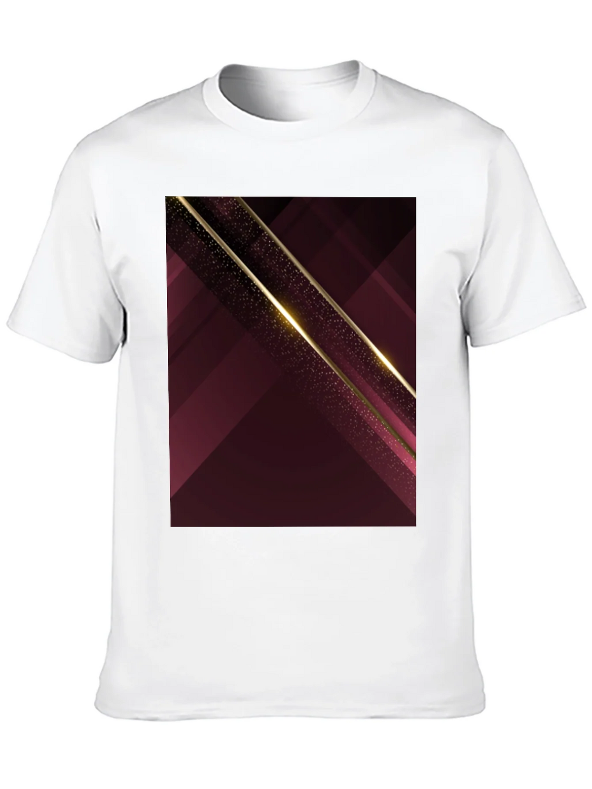 Abstract Geometric Maroon & Gold Mens T-Shirt product image 12