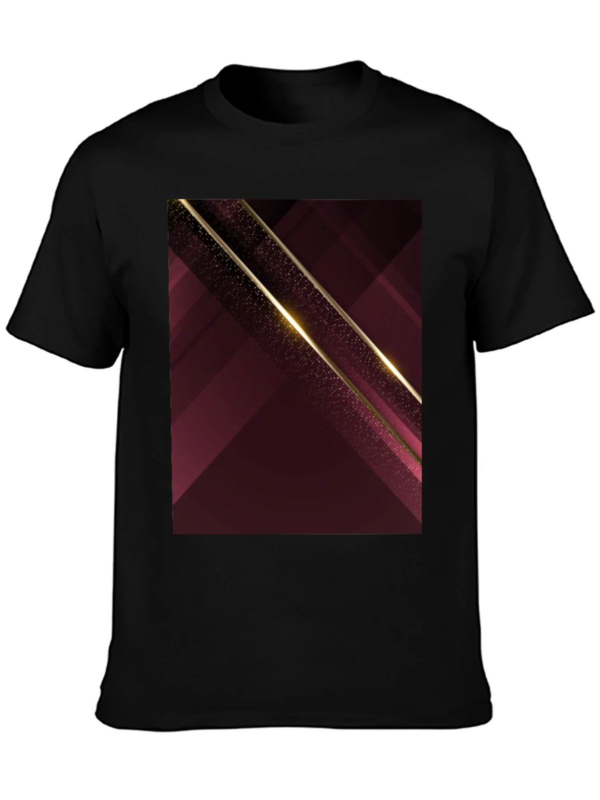 Abstract Geometric Maroon & Gold Mens T-Shirt product image 6