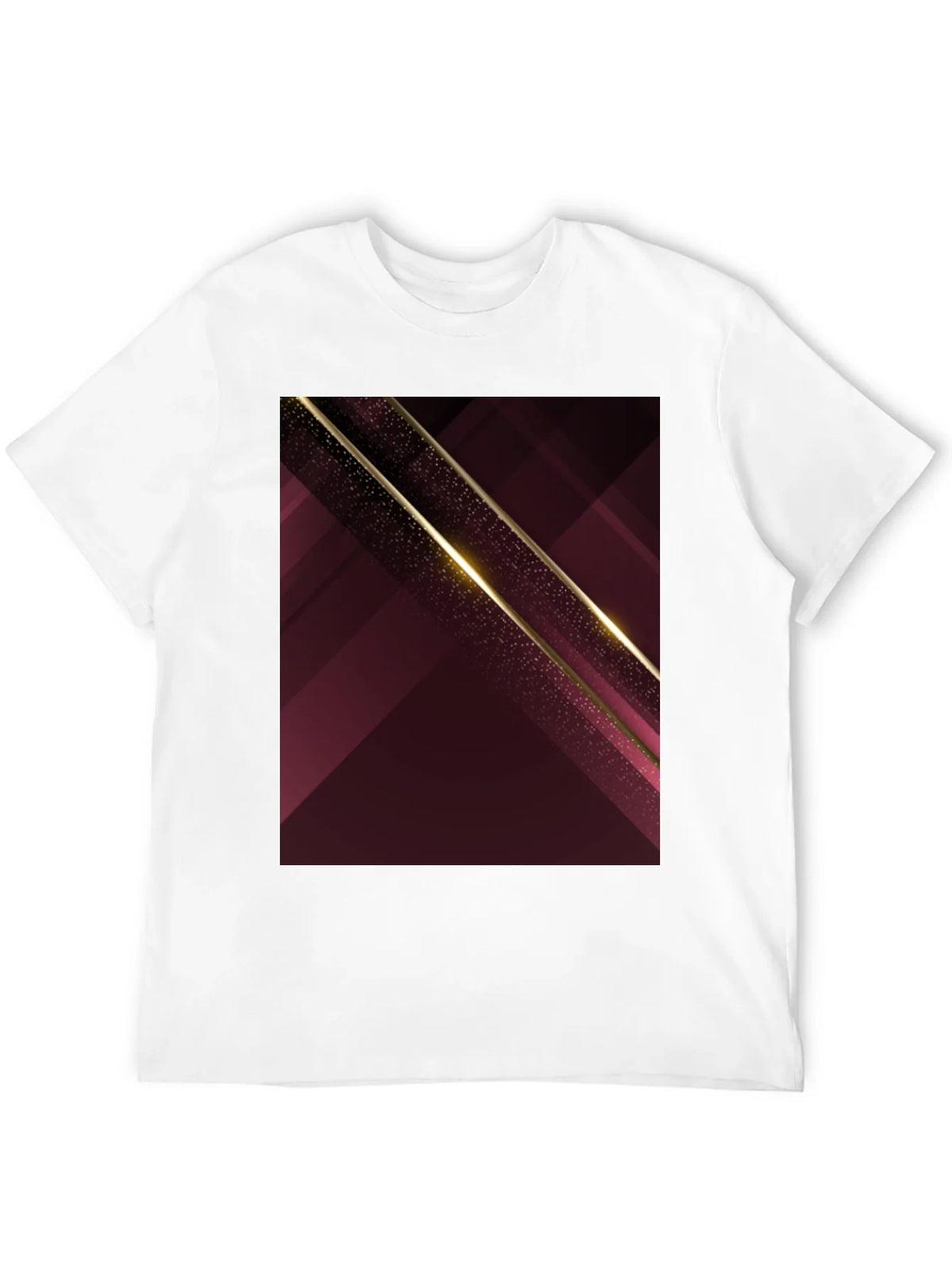Abstract Geometric Maroon & Gold Mens T-Shirt product image 3
