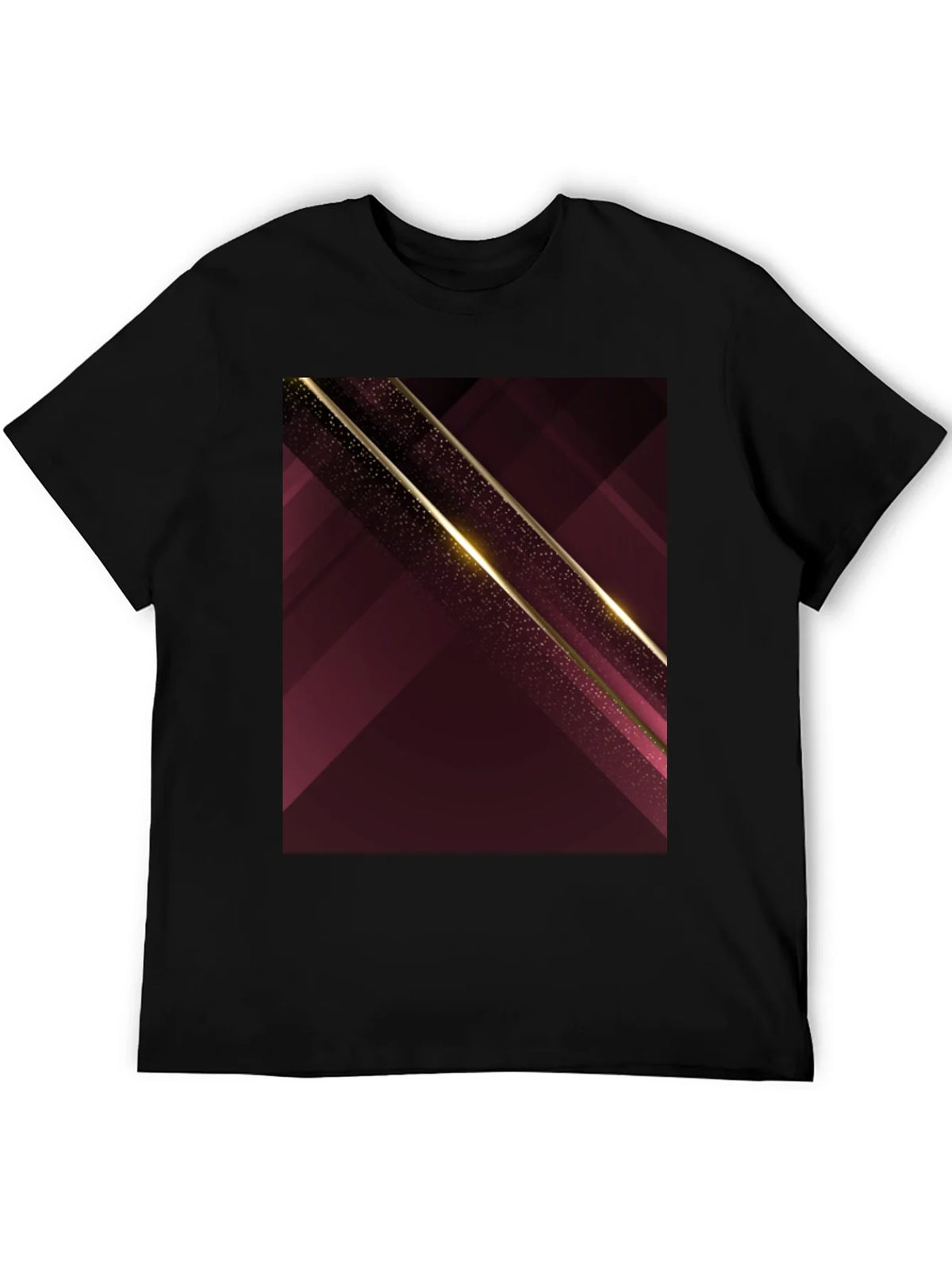Abstract Geometric Maroon & Gold Mens T-Shirt product image 8