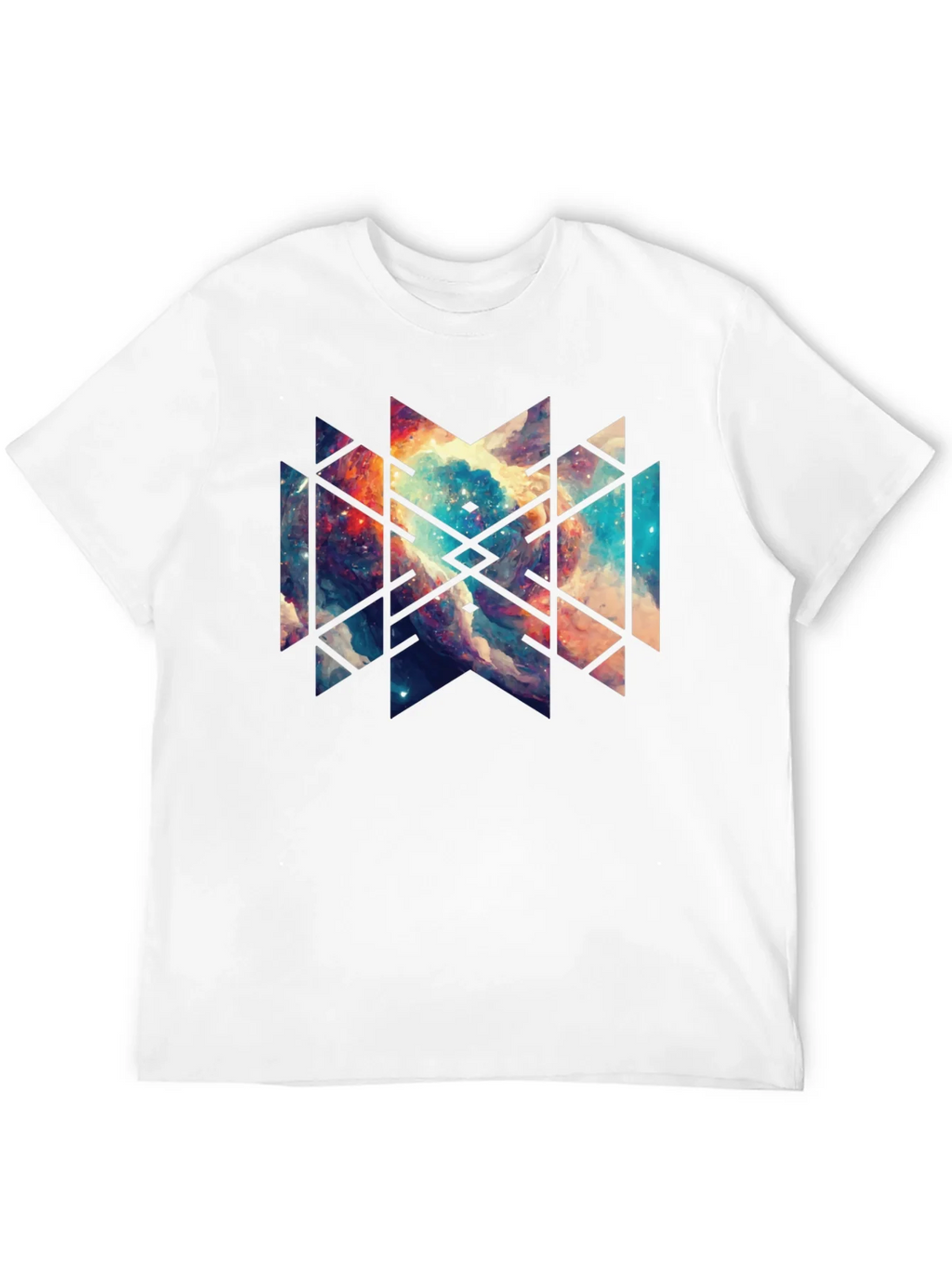Geometric Galaxy Black Tee - Modern Graphic Design product image 3