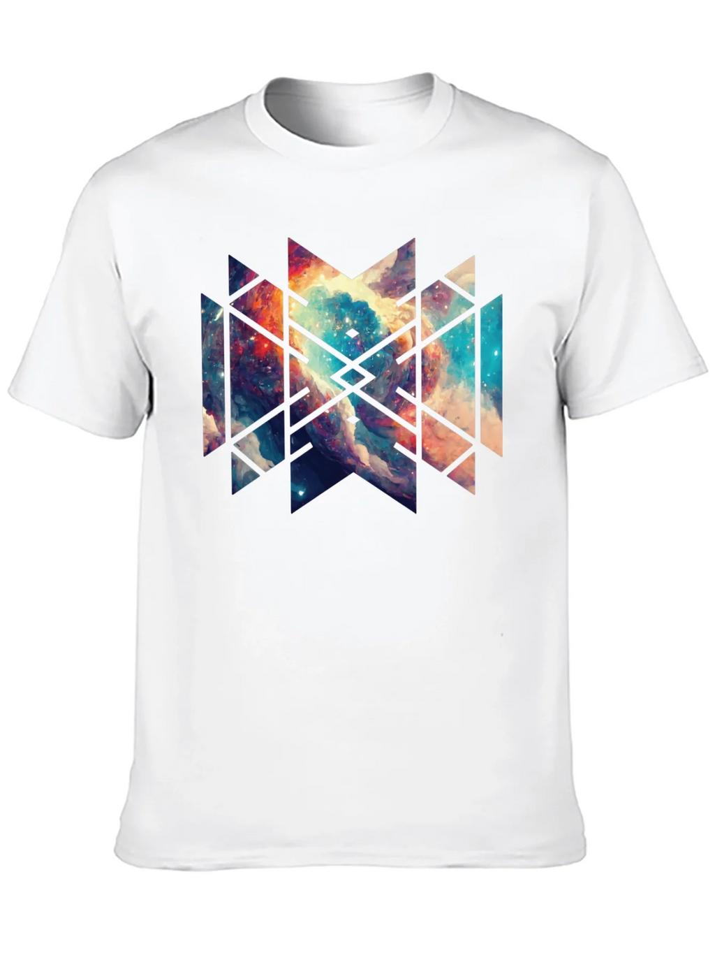 Geometric Galaxy Black Tee - Modern Graphic Design product image 12
