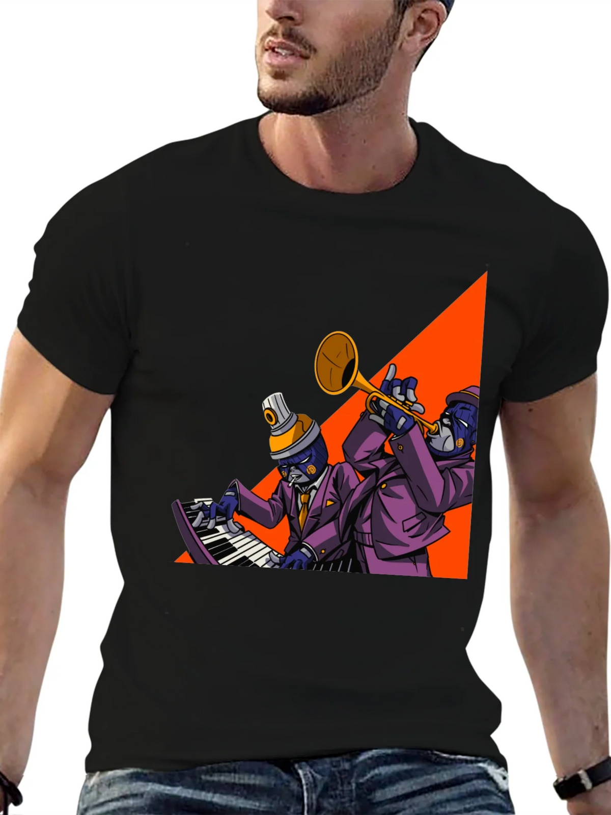 Jazz Duo Graphic Tee - Cool Musician T-Shirt product image 9