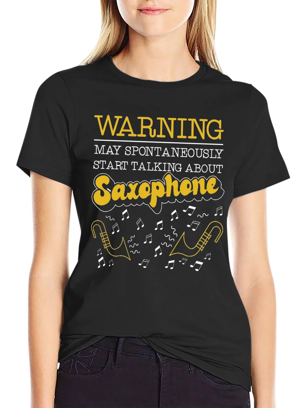Saxophone T-Shirt: Warning May Spontaneously Talk product image 5