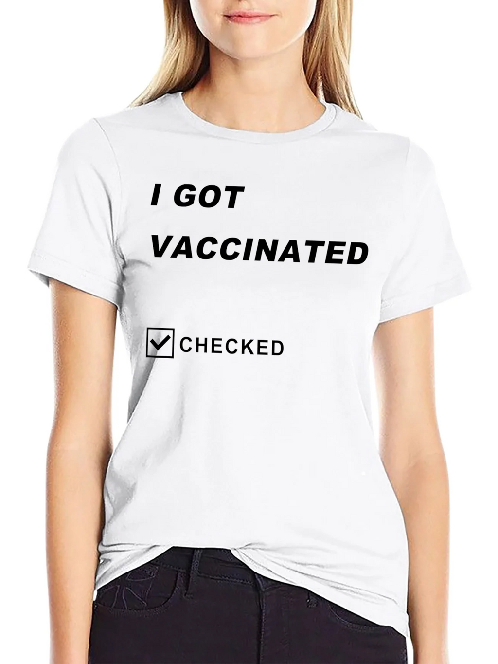 I Got Vaccinated Checked T-Shirt product image 11