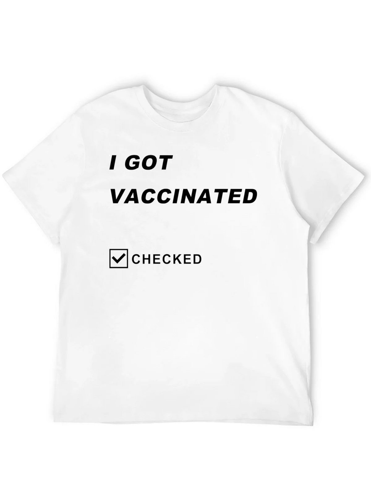 I Got Vaccinated Checked T-Shirt product image 3