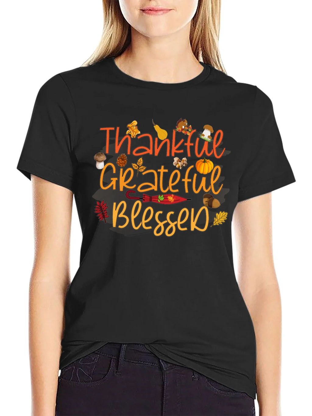 Thankful Grateful Blessed Fall T-Shirt product image 5