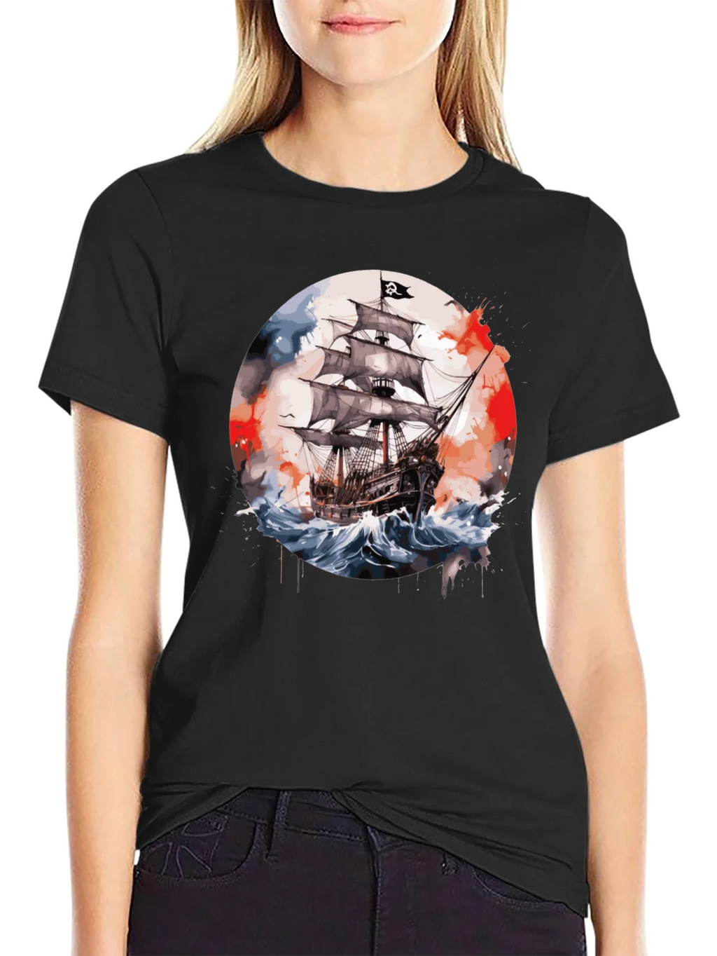 Pirate Ship T-Shirt: Watercolor Nautical Tee product image 5