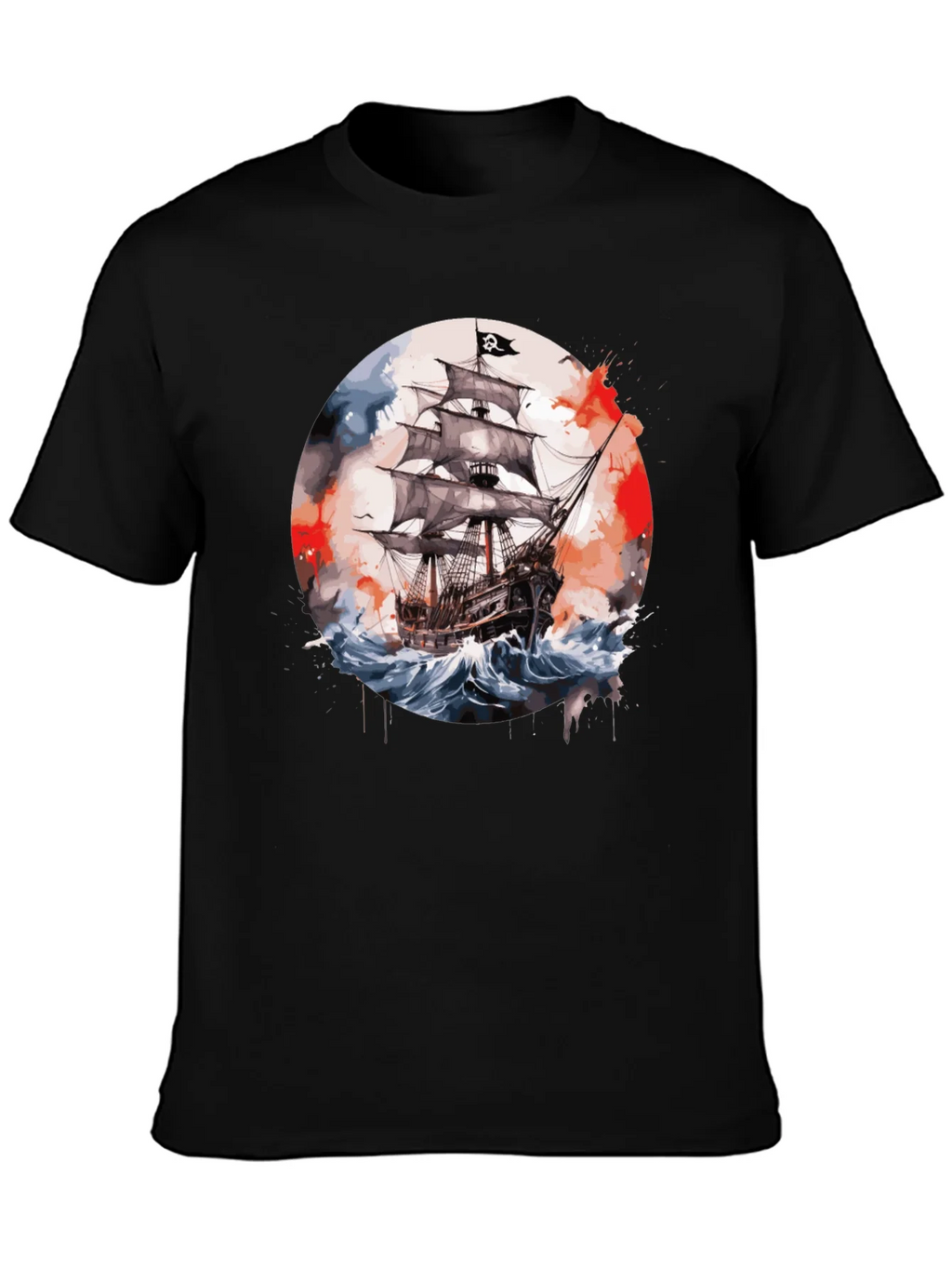 Pirate Ship T-Shirt: Watercolor Nautical Tee product image 6