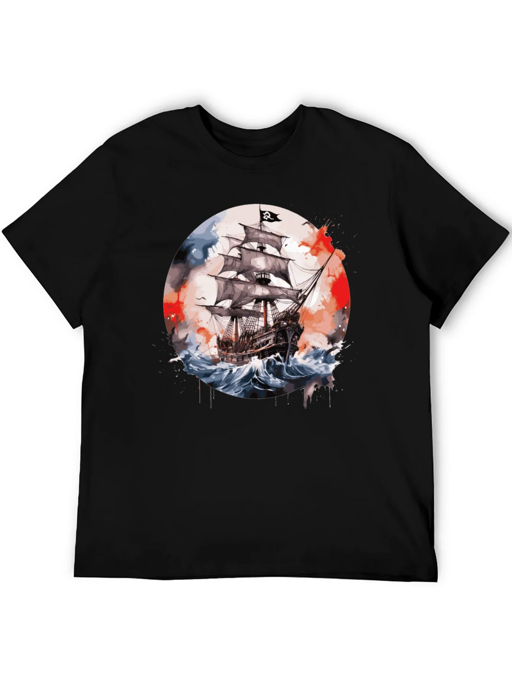 Pirate Ship T-Shirt: Watercolor Nautical Tee product image 8