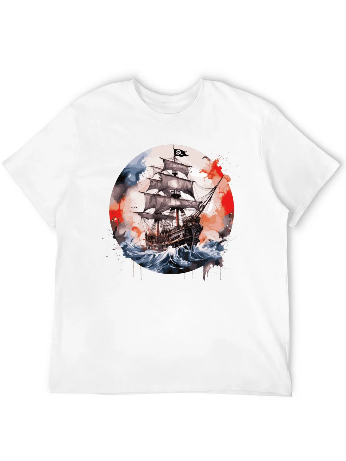 Pirate Ship T-Shirt: Watercolor Nautical Tee product image 3