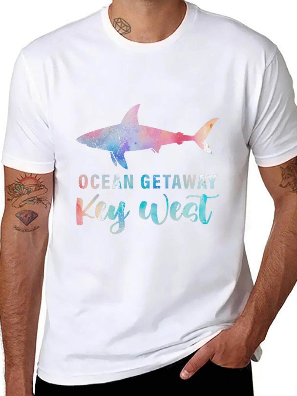 Ocean Getaway Key West Shark Graphic T-Shirt product image 10