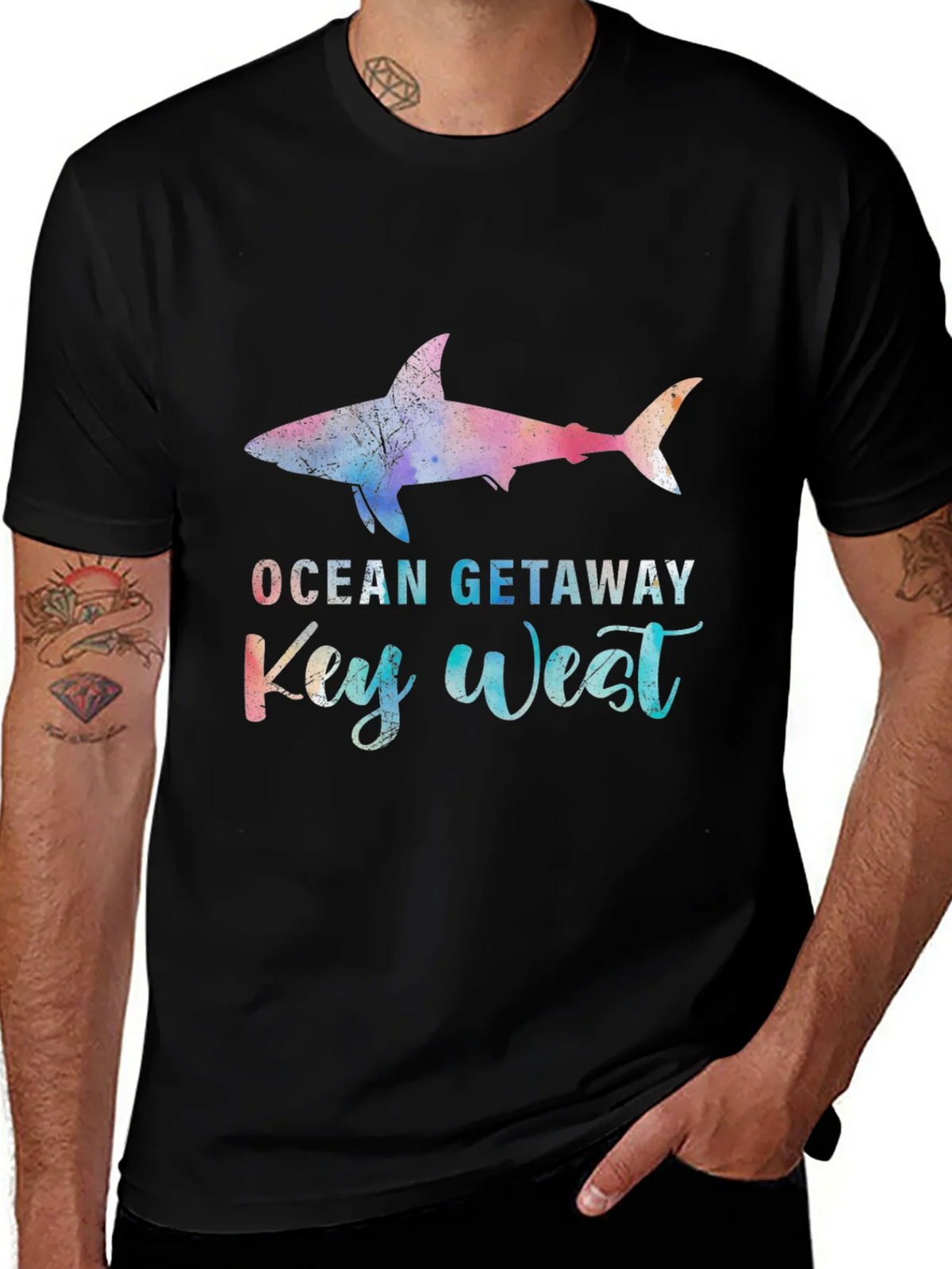 Ocean Getaway Key West Shark Graphic T-Shirt product image 1