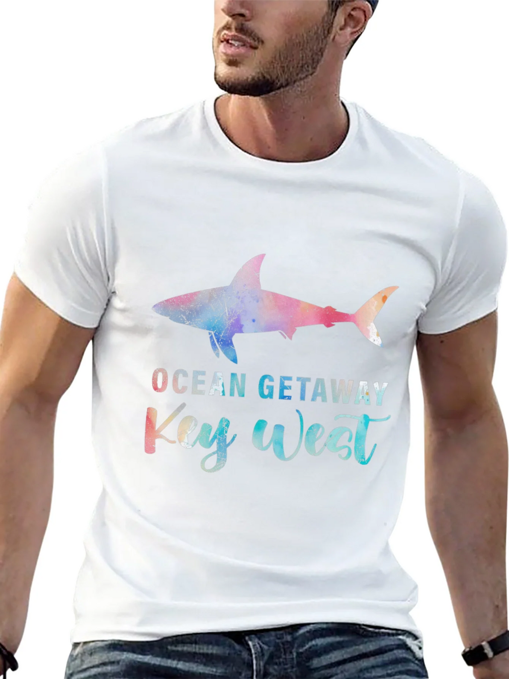 Ocean Getaway Key West Shark Graphic T-Shirt product image 4