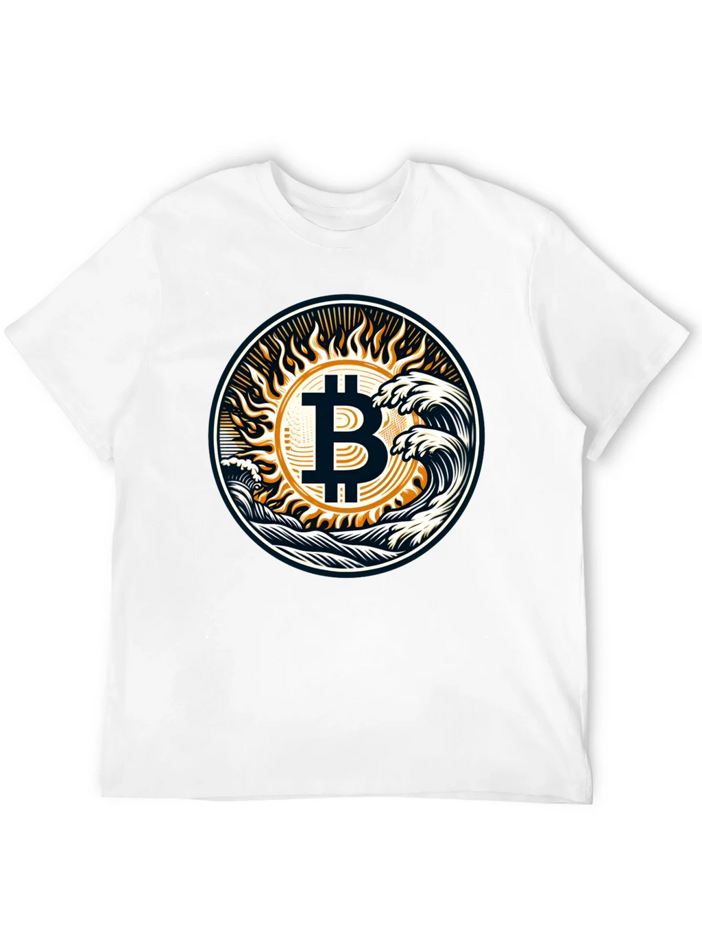 Bitcoin Wave T-Shirt - Crypto Sun Graphic Tee product image 3