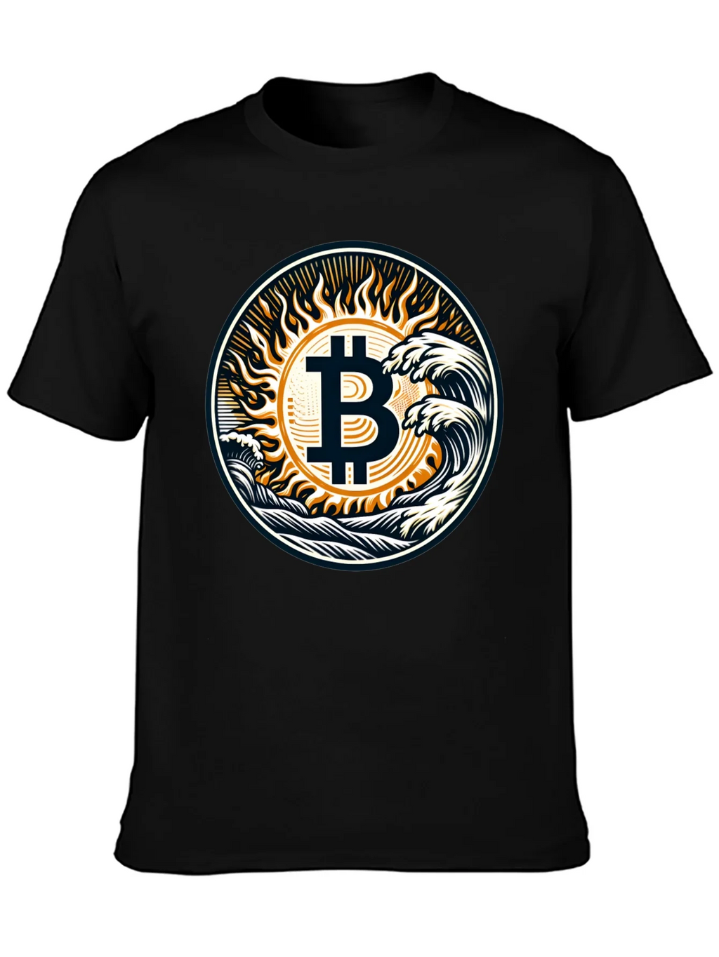 Bitcoin Wave T-Shirt - Crypto Sun Graphic Tee product image 6