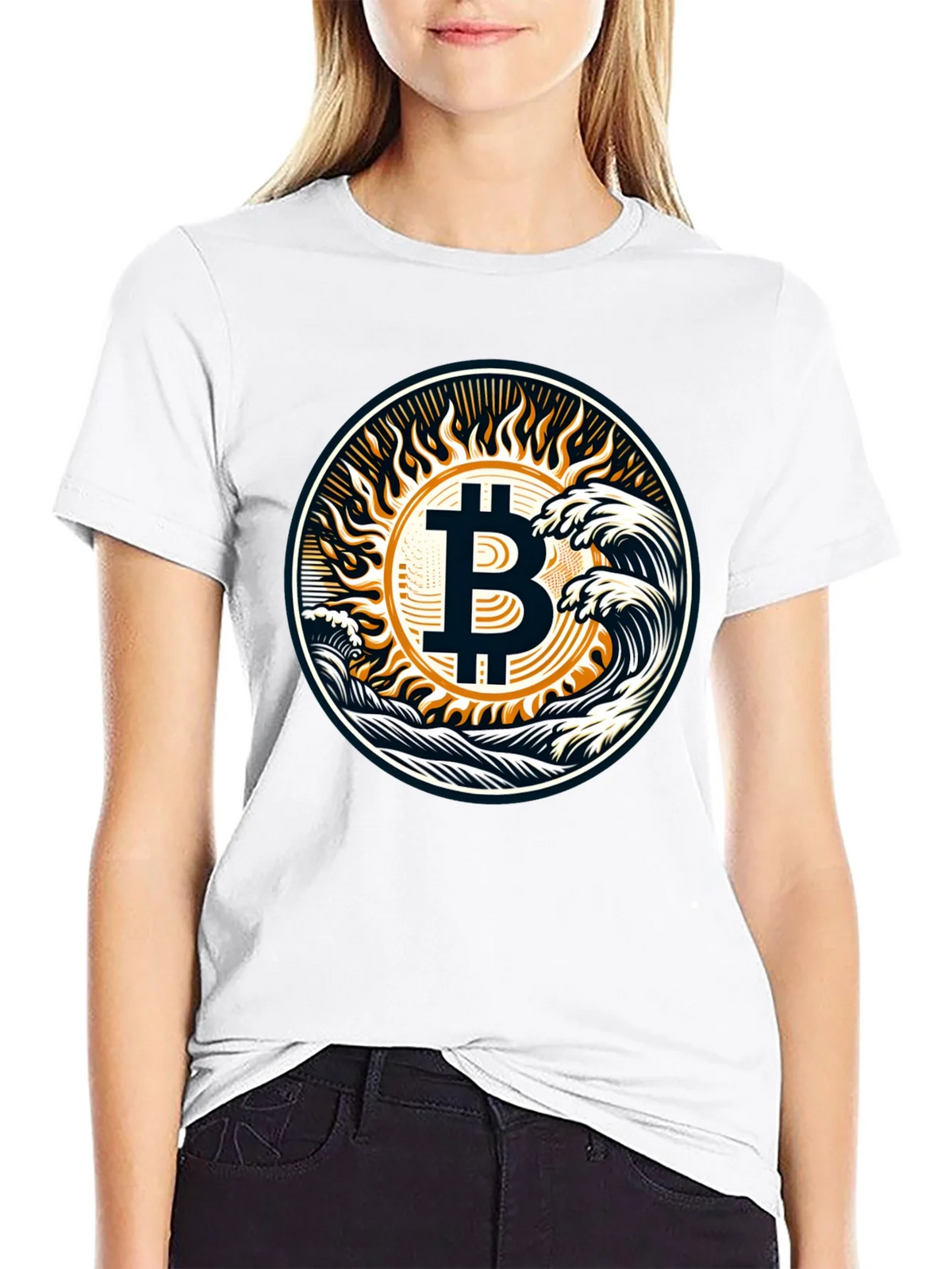 Bitcoin Wave T-Shirt - Crypto Sun Graphic Tee product image 11