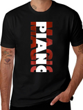 Magic Piano Mens Black Graphic T-Shirt product image 1