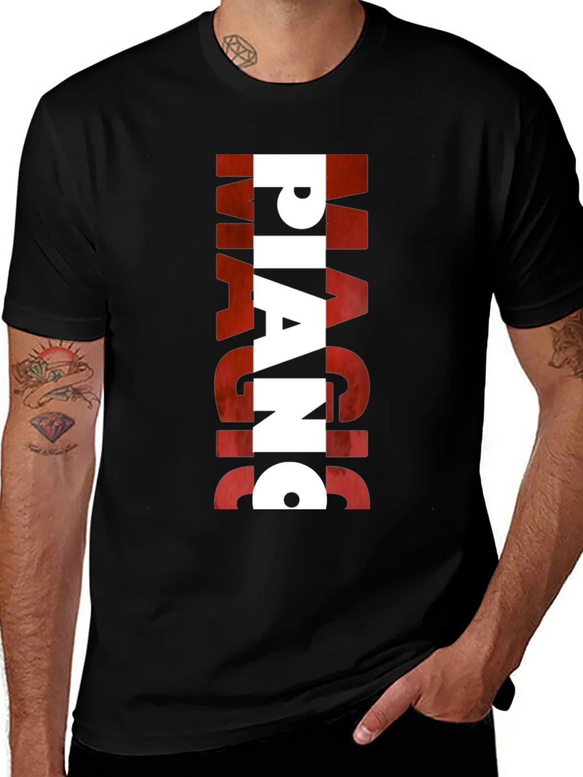 Magic Piano Mens Black Graphic T-Shirt product image 1