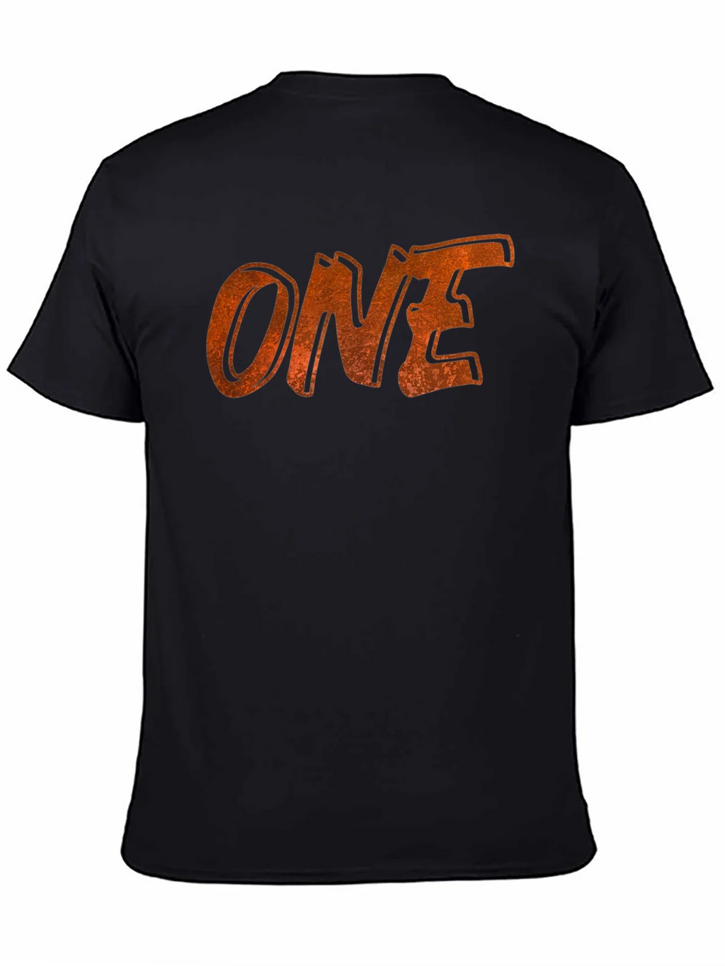 Distressed ONE Graphic Tee - Black Cotton Casual Shirt product image 7