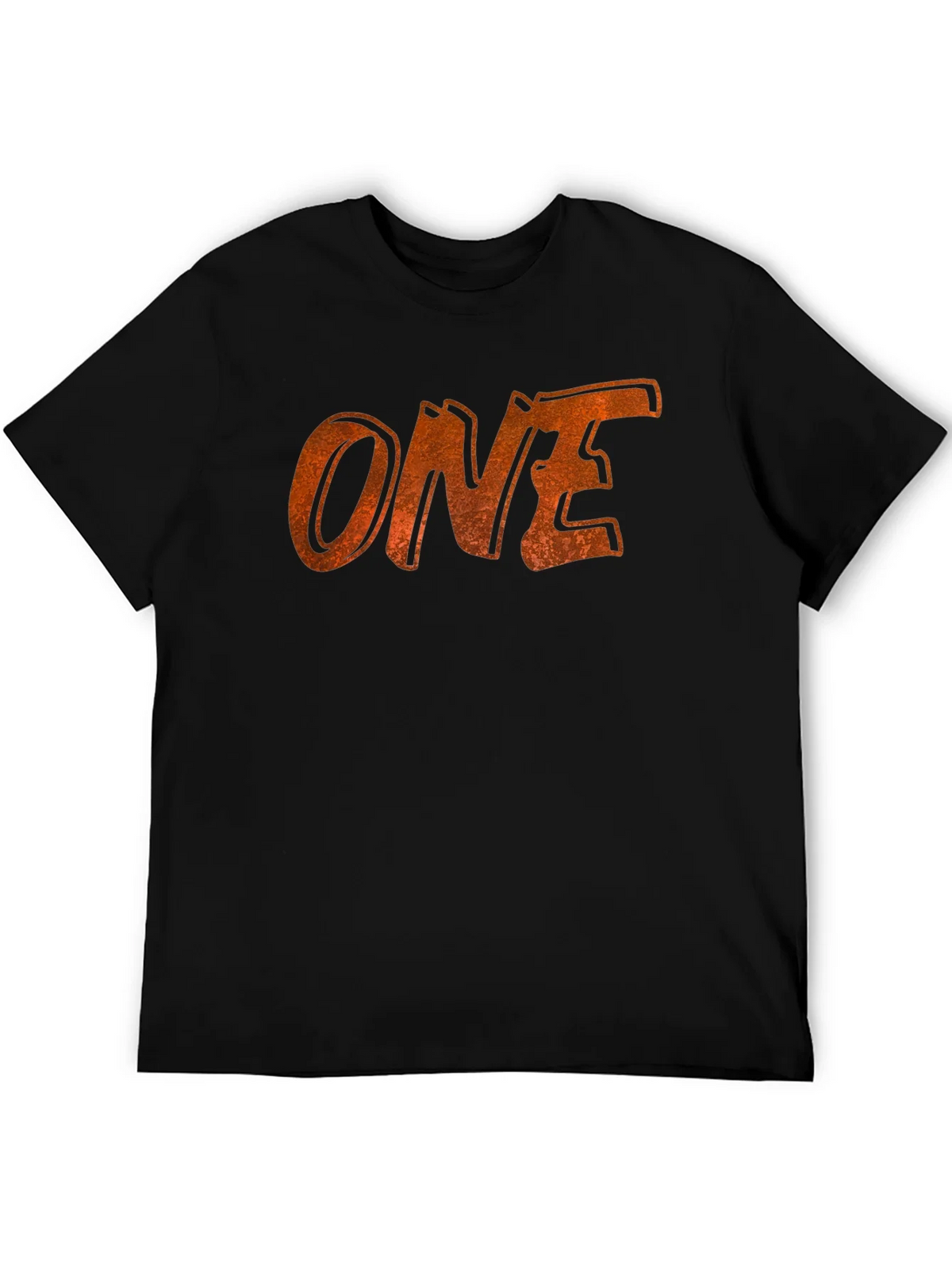 Distressed ONE Graphic Tee - Black Cotton Casual Shirt product image 8
