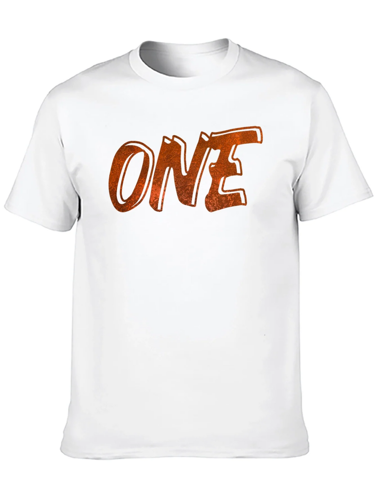 Distressed ONE Graphic Tee - Black Cotton Casual Shirt product image 12